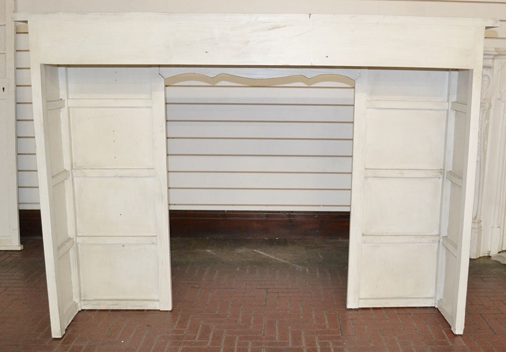 1 x Wooden Fireplace In Cream With An Aged Finish - Dimensions: W170 x D36 x H126cm - Ref BB900 / KS - Image 2 of 4