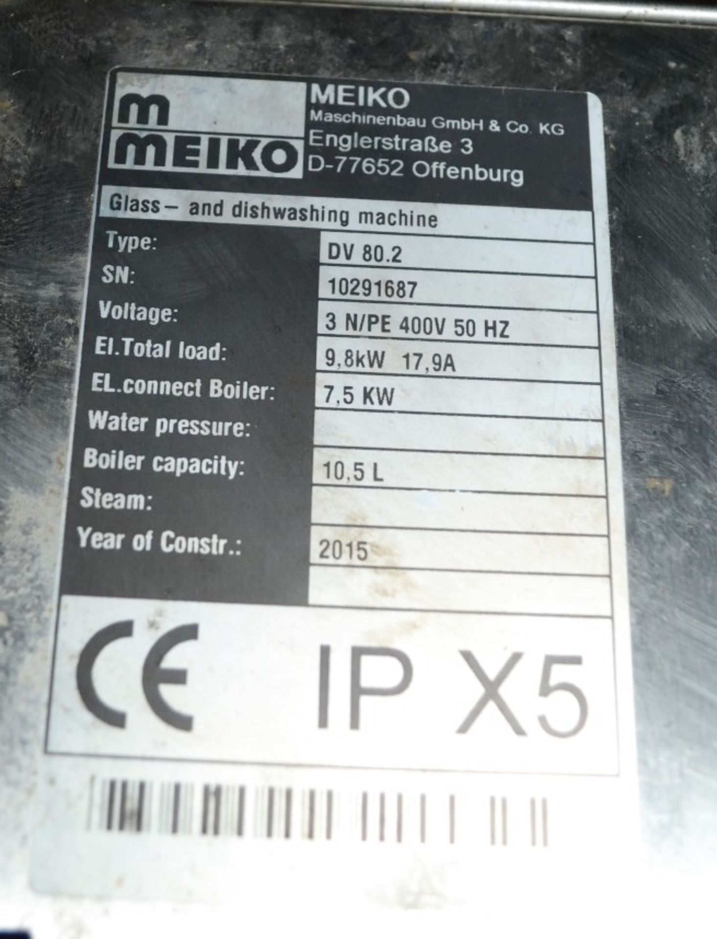 1 x MEIKO DV80.2 Pass Through Dishwasher - City Centre Restaurant Closure - CL353 - Ref: M433 - Image 2 of 14