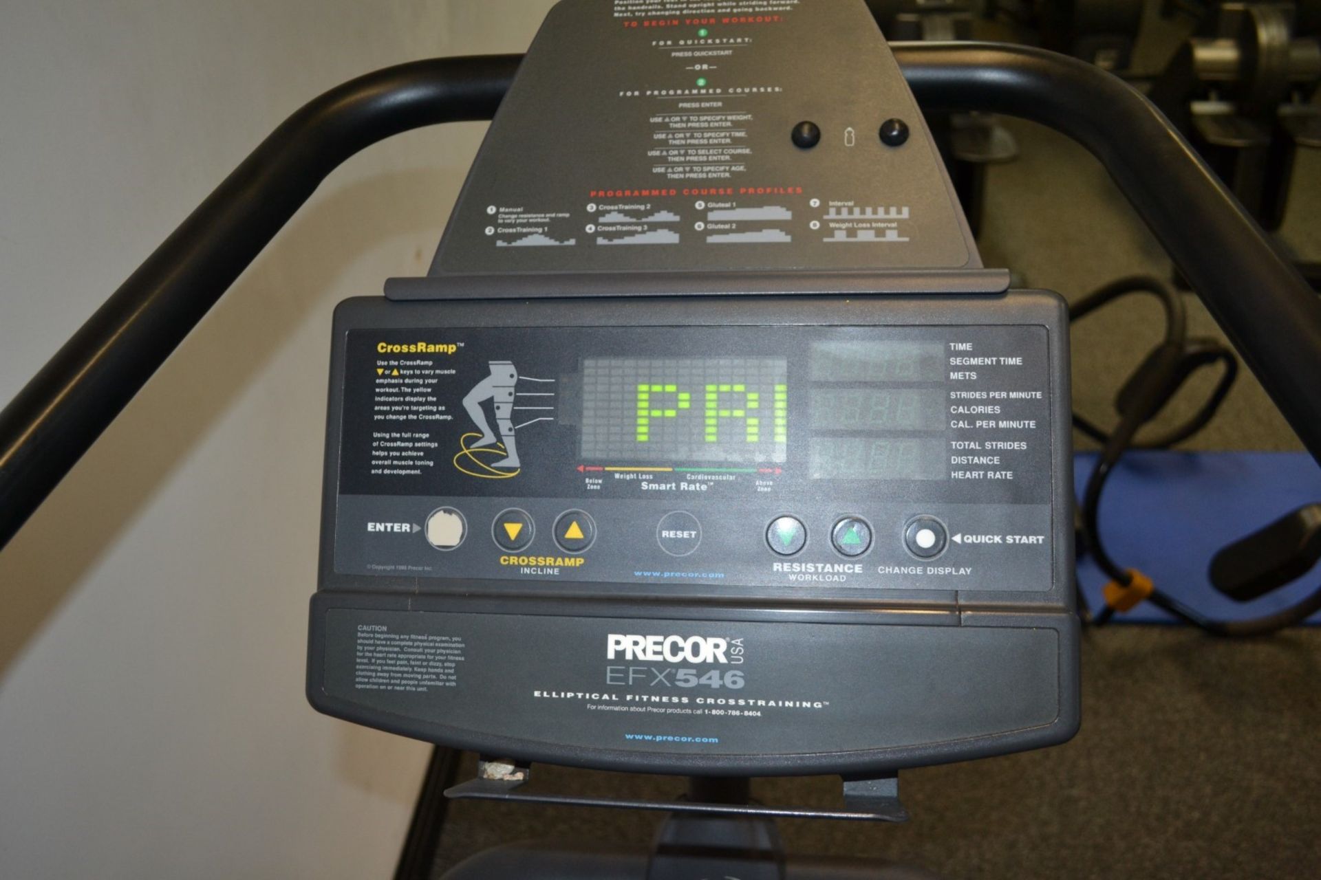 1 x Precor EFX 546 Cross-Trainer Gym Machine - Dimensions: L200 x W90 x H155cm - Ref: J2040/1FG - - Image 3 of 3