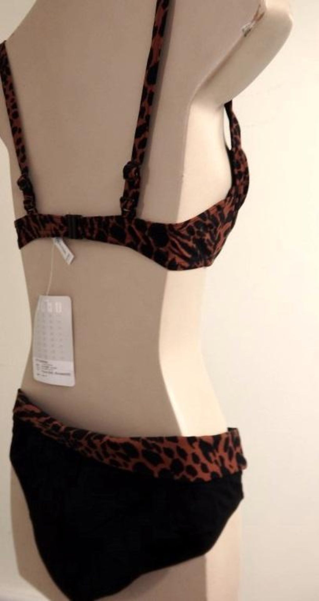 1 x Rasurel - Black/Tan Leopard and Stripe -Bahia Bikini - R21249 - Size 2C - UK 32 - Fr 85 - EU/Int - Image 6 of 9