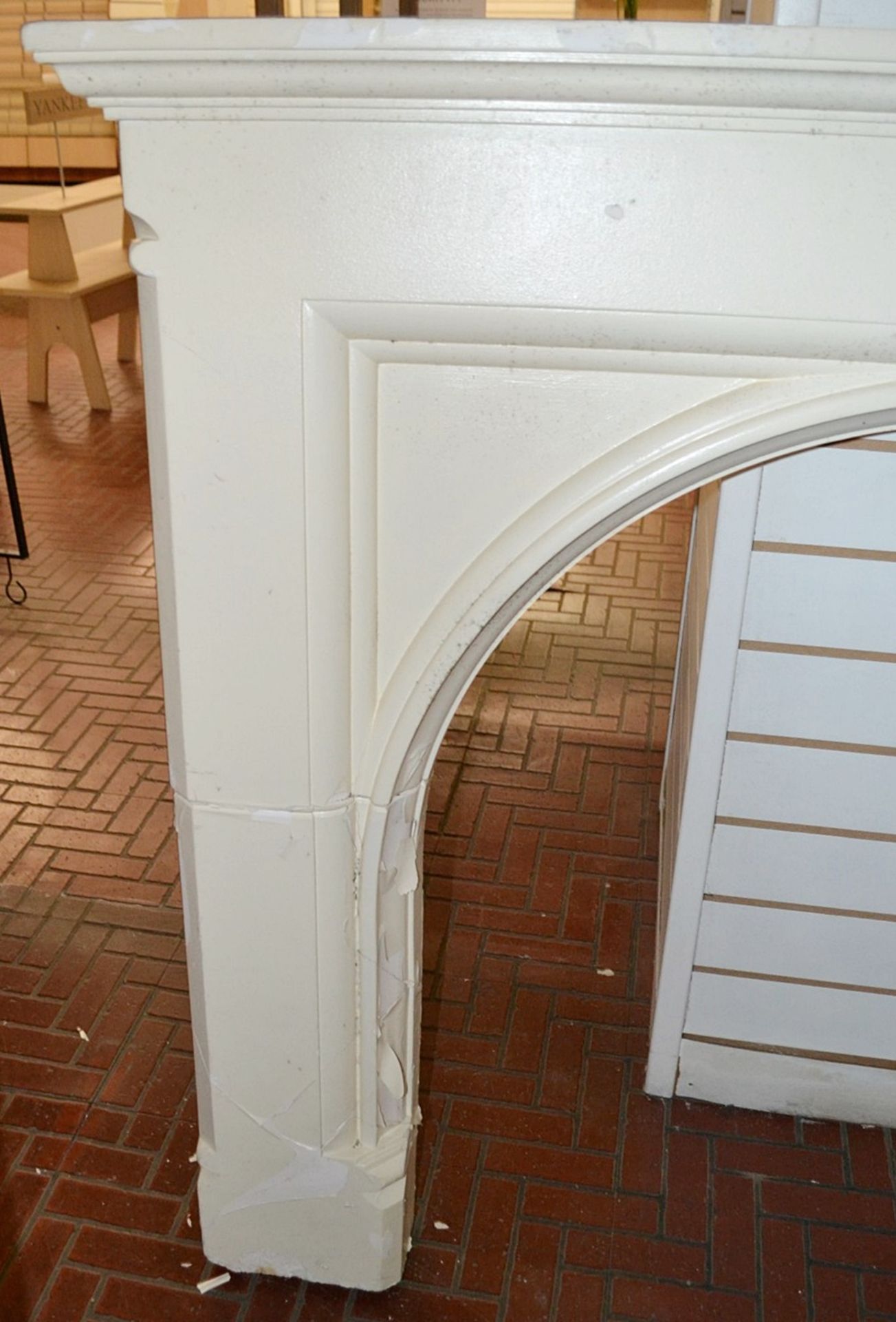 1 x Ornate Fireplace In White - Wood And Plaster Construction - Image 4 of 4