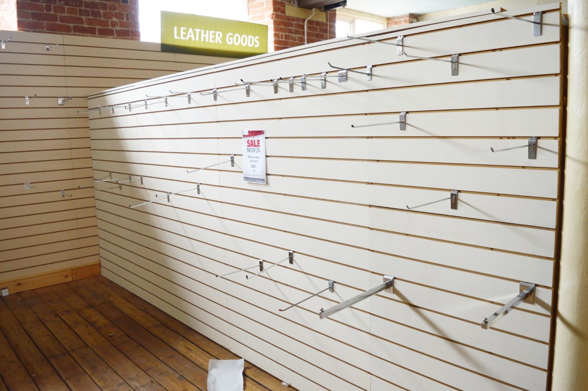 Approximately 300 x Slat Wall Rails - Various Styles and Sizes Included - Please See Pictures For