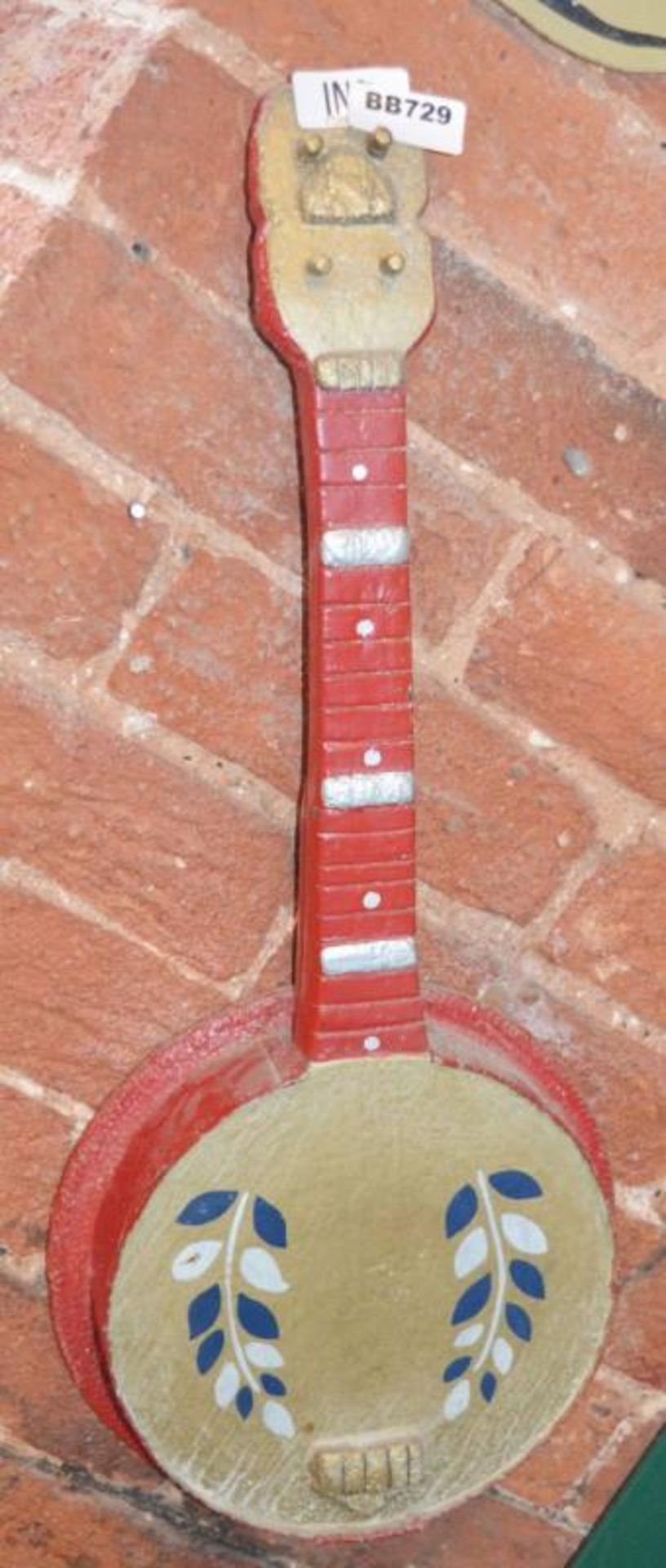 1 x Ornamental Wooden Banjo Guitar - 66 cms Length - Ref BB729 - CL351 - Location: Chorley PR6 - Image 2 of 4