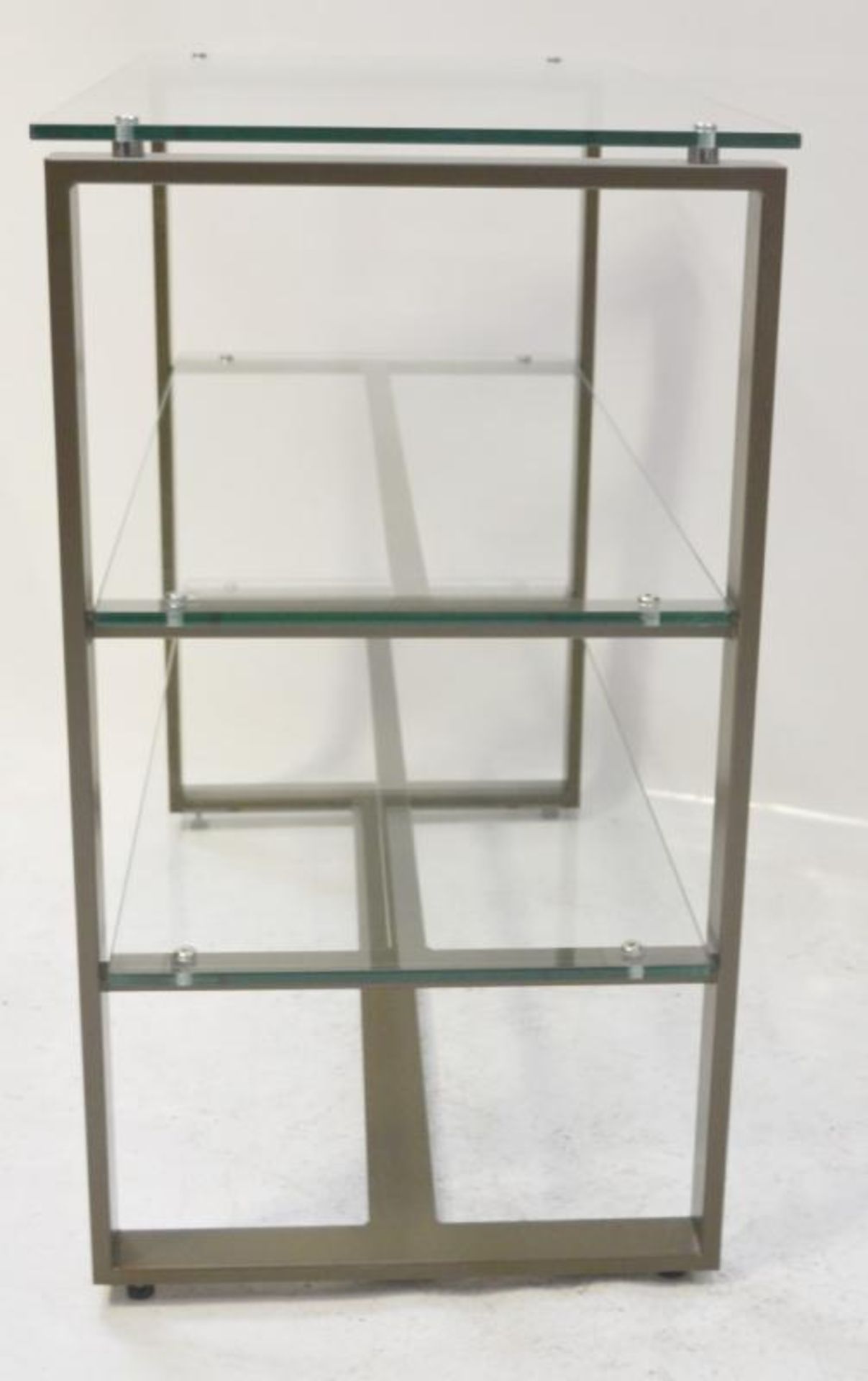 8 x Medium Contemporary Retail Glass Display Units With Sturdy Metal Frames and Three Shelves - - Image 8 of 9