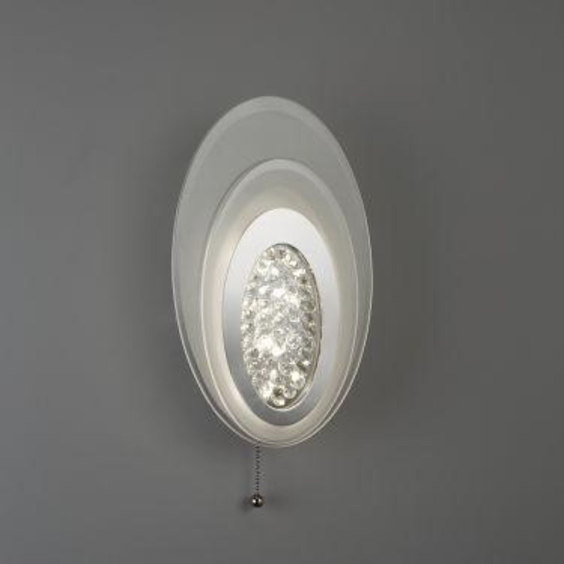 1 x LED Oval Chrome Wall Light With Frosted Glass - Ex Display Stock - CL298 - Ref J143 - Location: