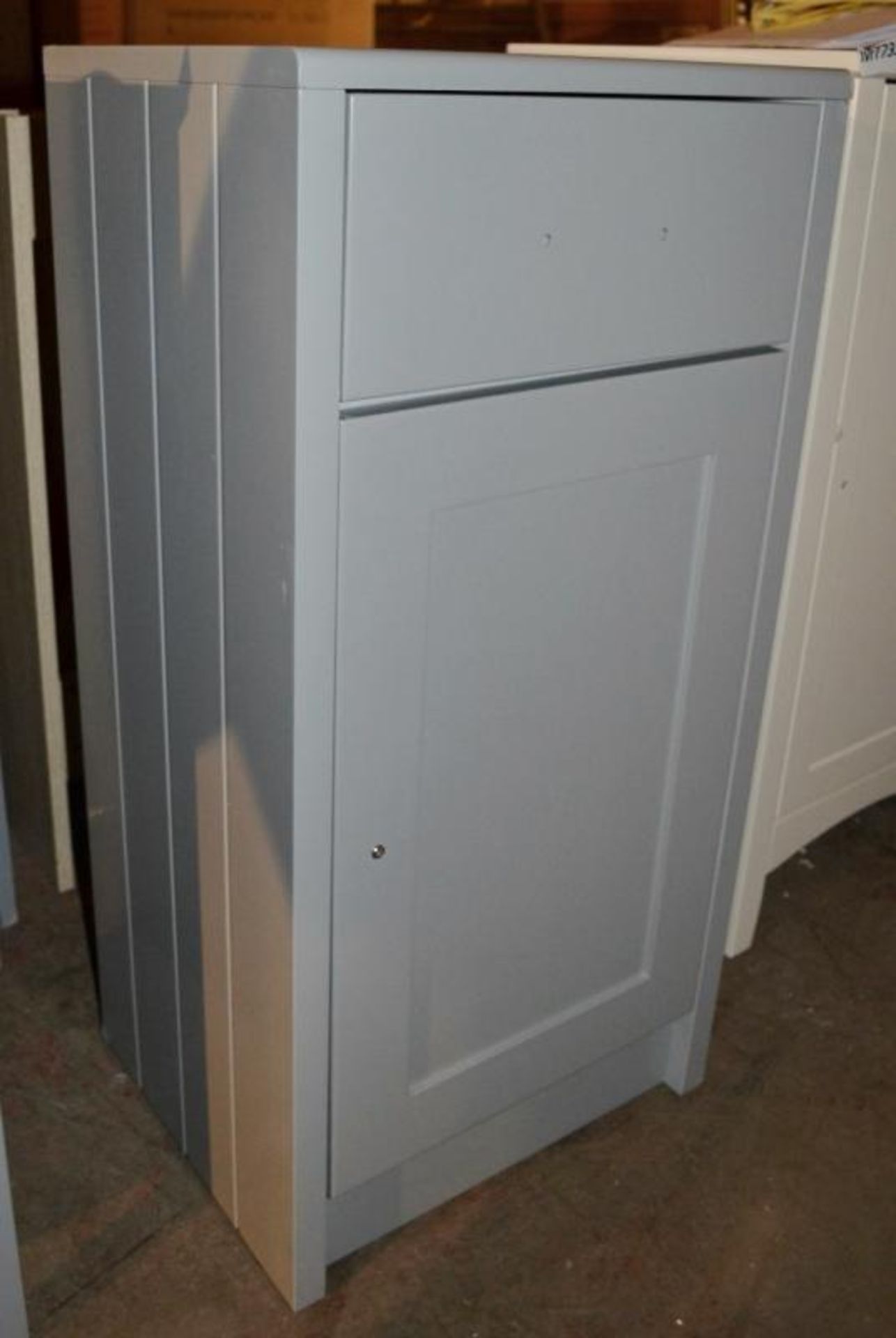 1 x Winchester 1-Door, 1-Drawer Bathroom Storage Unit In Light Grey - Ex-Display Stock - Dimensions: