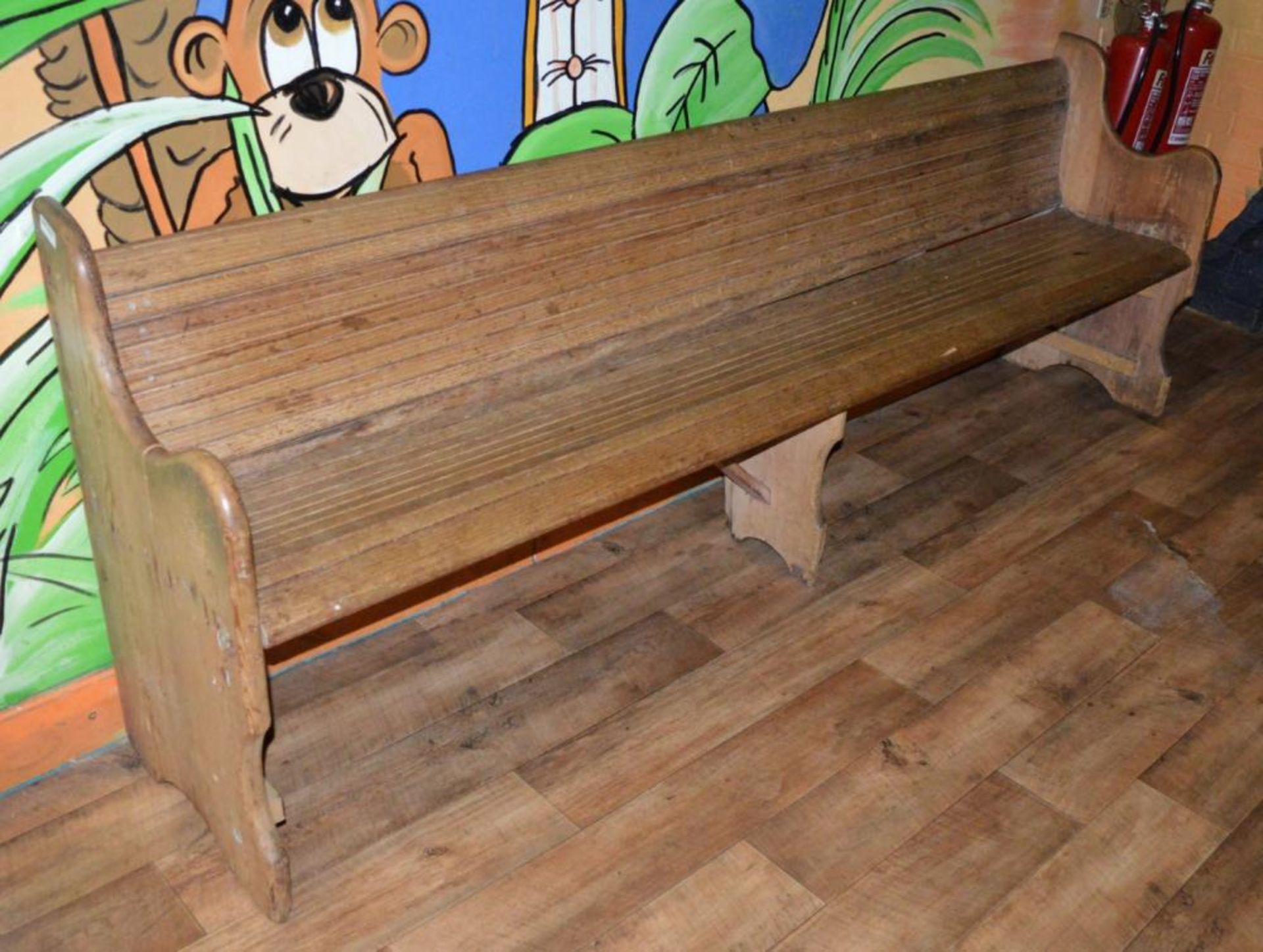 1 x Vintage Church Pew Seating Bench - Width 250 cms - Ref BB299 PTP - CL351 - Location: Chorley