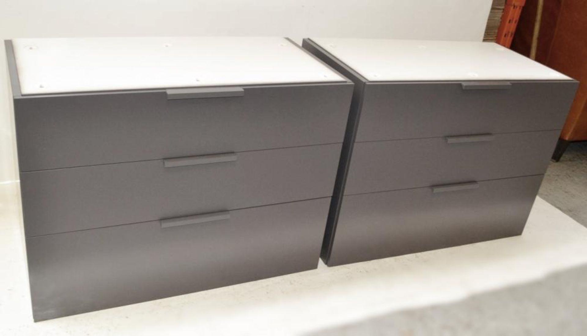 A Pair Of LIGNE ROSET 'Everywhere' 3-Drawer Soft-Close Chests In Dark Grey - Ref: 5927125 NP1/19 - C