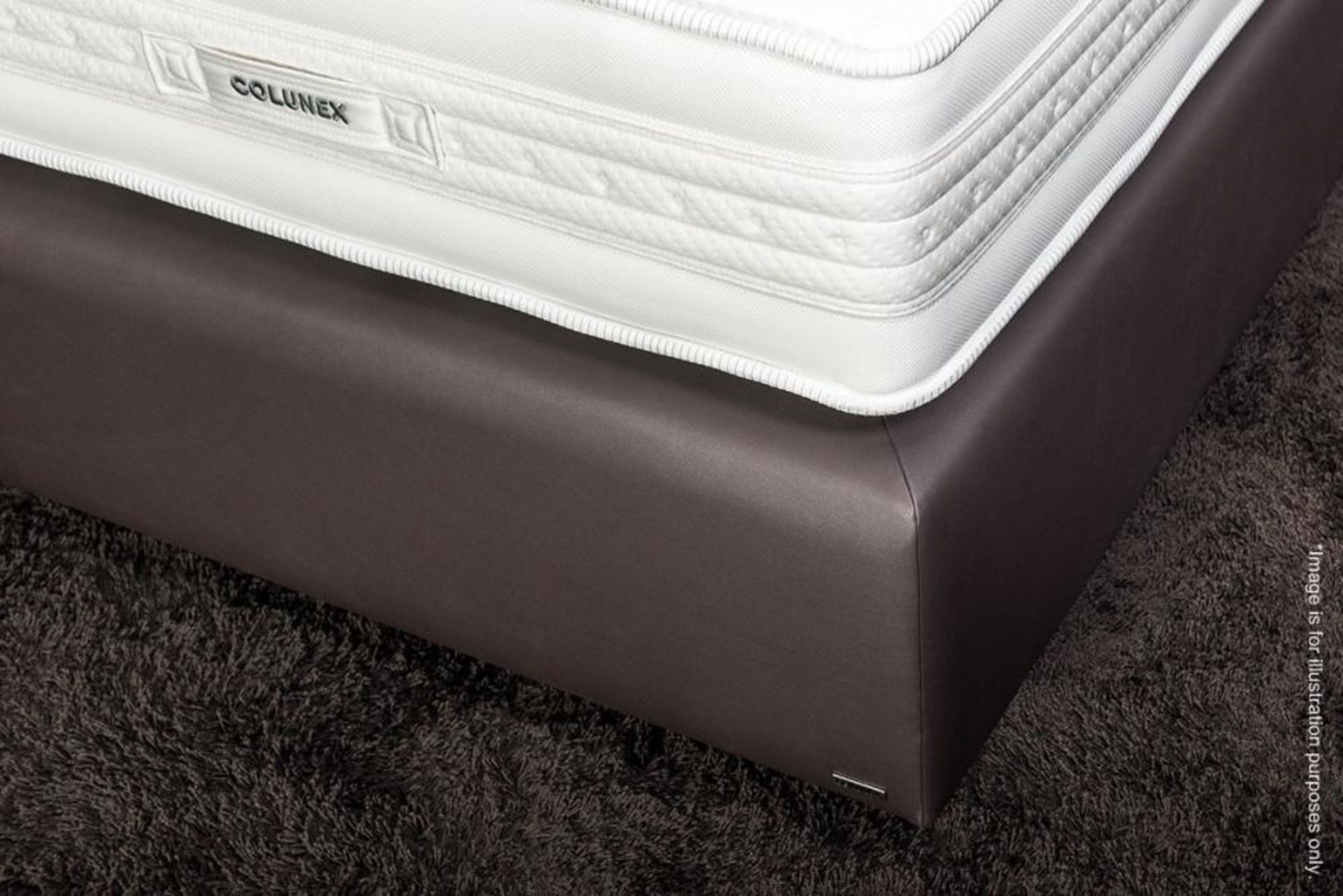 1 x Colunex 'Easy' Kingsize Bed Base - Upholstered In Grey Leather With Stylish Metal Feet - Dimensi - Image 2 of 10