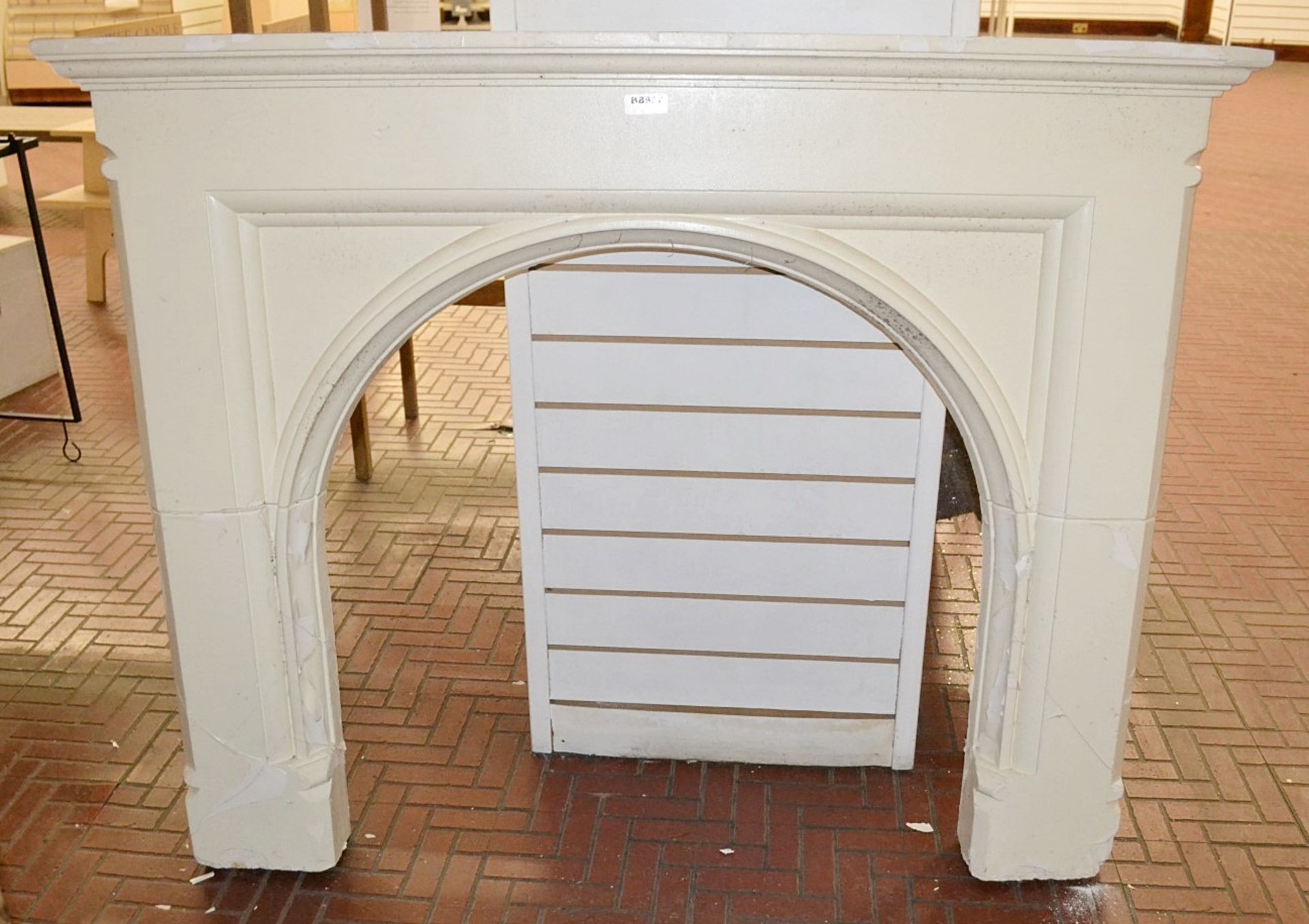 1 x Ornate Fireplace In White - Wood And Plaster Construction