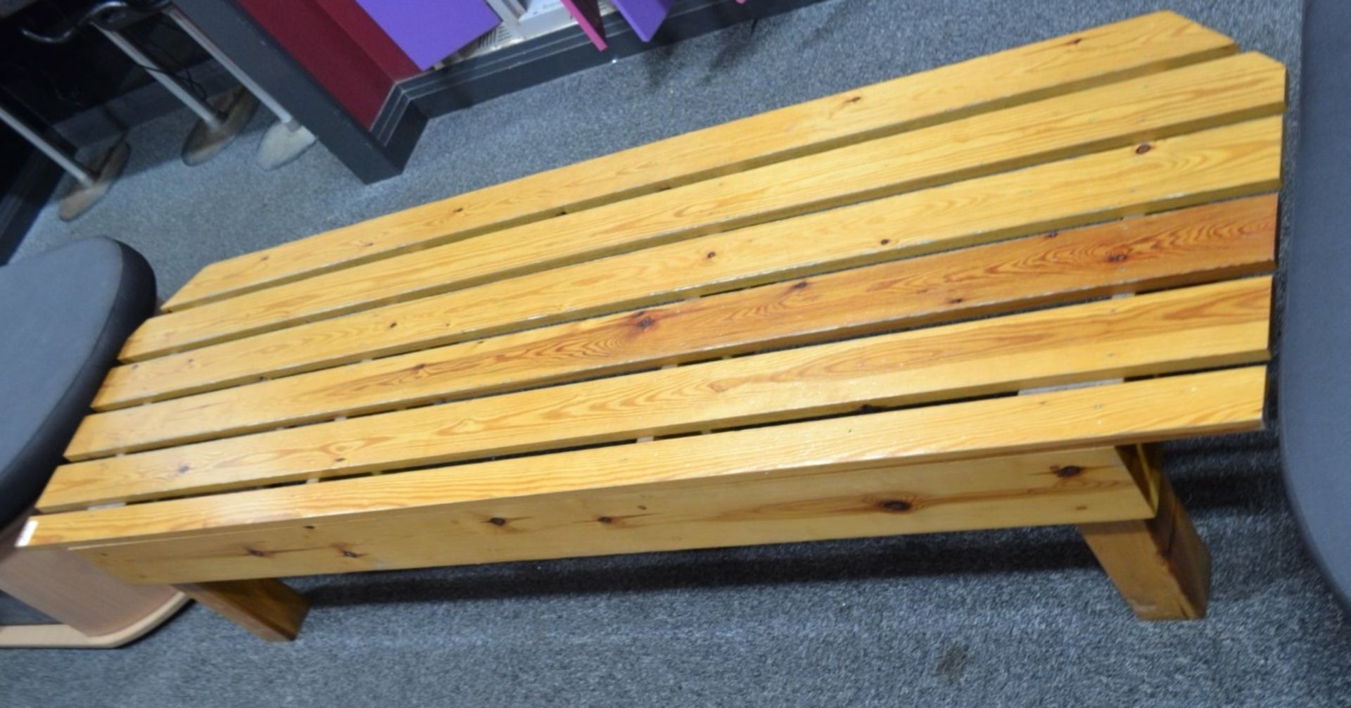 1 x Wooden Rectangular Changing Room Bench - Dimensions: L205 x W65 x H45cm - Ref: J2130/MCR - CL356 - Image 2 of 3