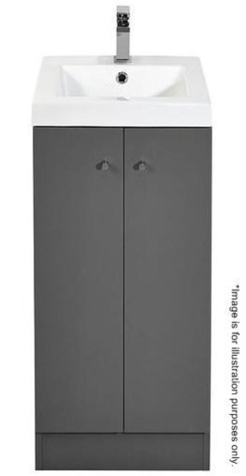 7 x Alpine Duo 400 Floorstanding Vanity Units In Gloss Grey - Brand New Boxed Stock - Dimensions: H8 - Image 2 of 3