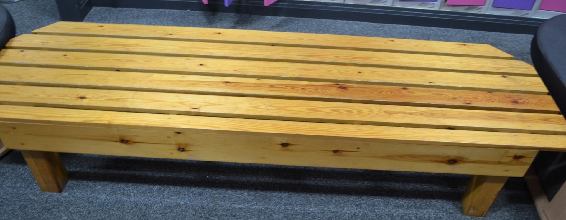 1 x Wooden Rectangular Changing Room Bench - Dimensions: L205 x W65 x H45cm - Ref: J2130/MCR - CL356 - Image 3 of 3