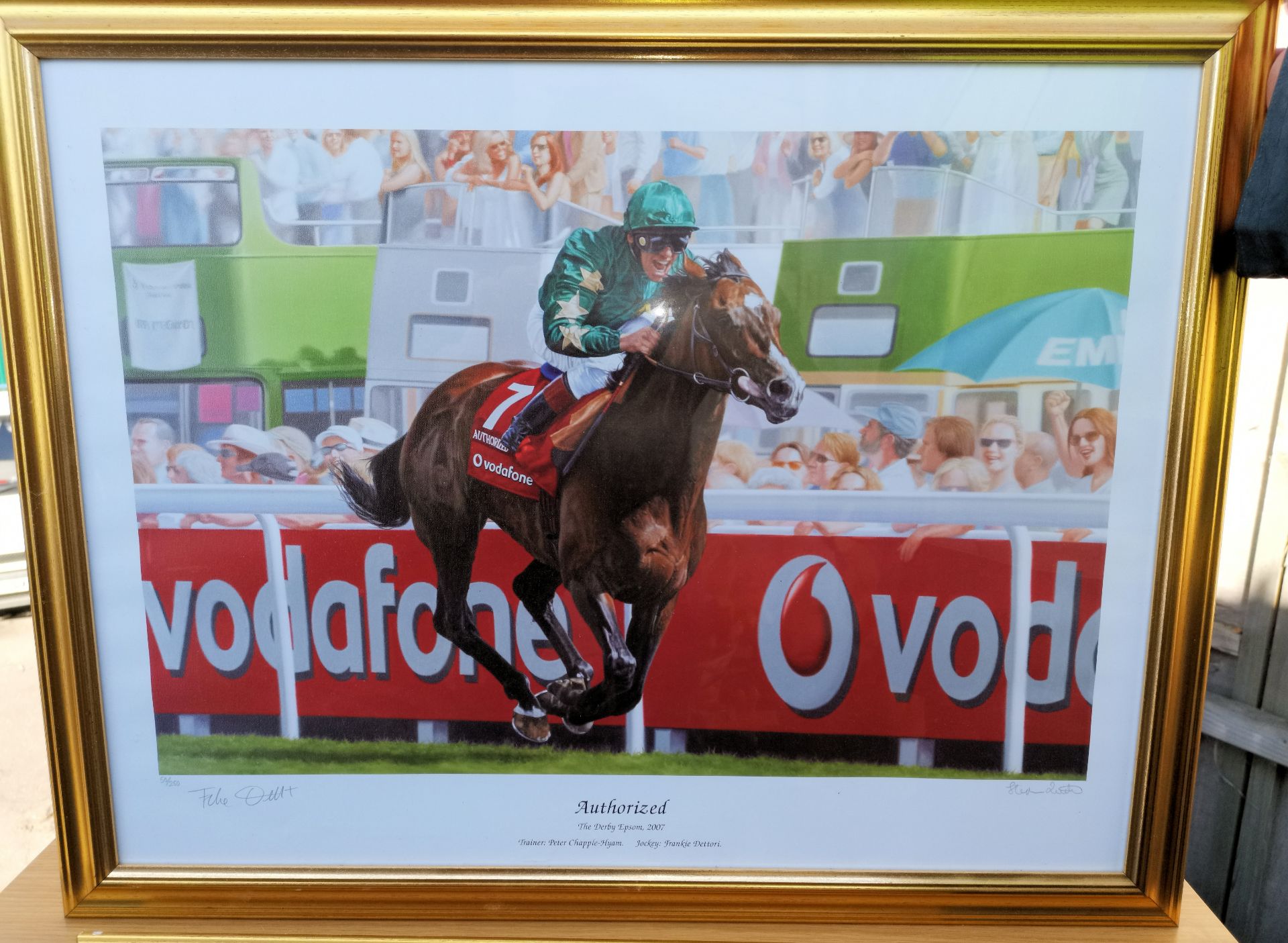 1 x Signed Frankie Dettori Riding Authorized Picture - Dimensions: 720 x 560 mm - CL355 - Location: