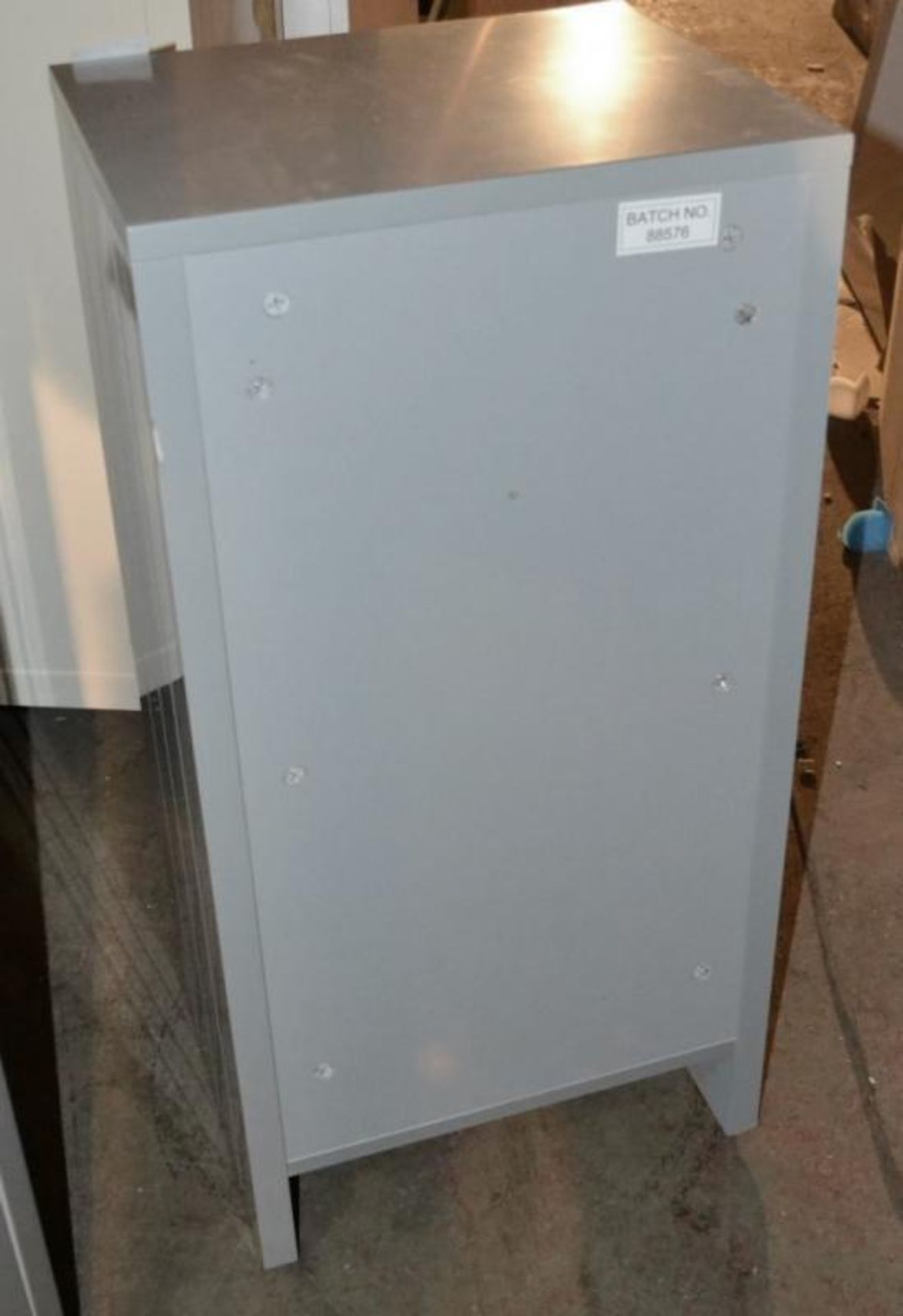 1 x Winchester 1-Door, 1-Drawer Bathroom Storage Unit In Light Grey - Ex-Display Stock - Dimensions: - Image 5 of 5