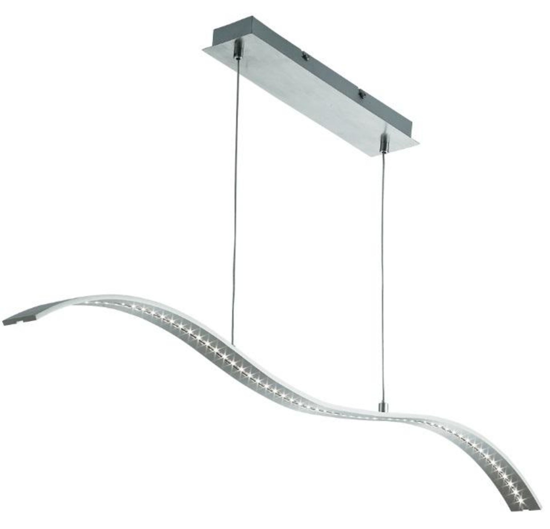 1 x Satin Silver LED Wavy Bar Light Fitting - New Boxed Stock - CL323 - Ref: 2076SS / PalF - Locatio