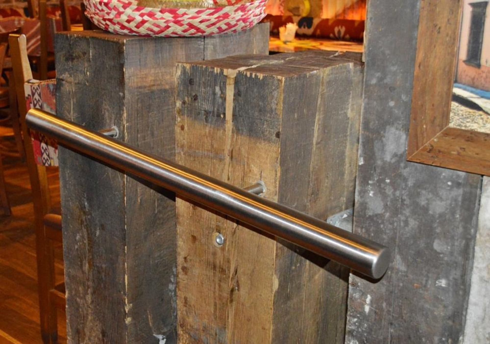 3 x Industrial Style Timber Posts With Hand Rails - Includes 1 x 6 Post, 1 x 5 Post and 1 x 2 Post - - Image 11 of 13