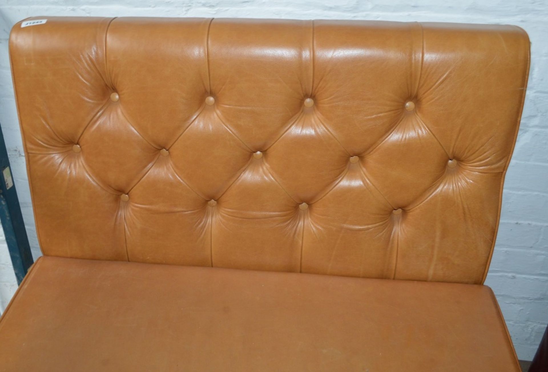 1 x Contemporary Seating Booth Section Upholstered In A Tan Coloured Leather - Image 8 of 9