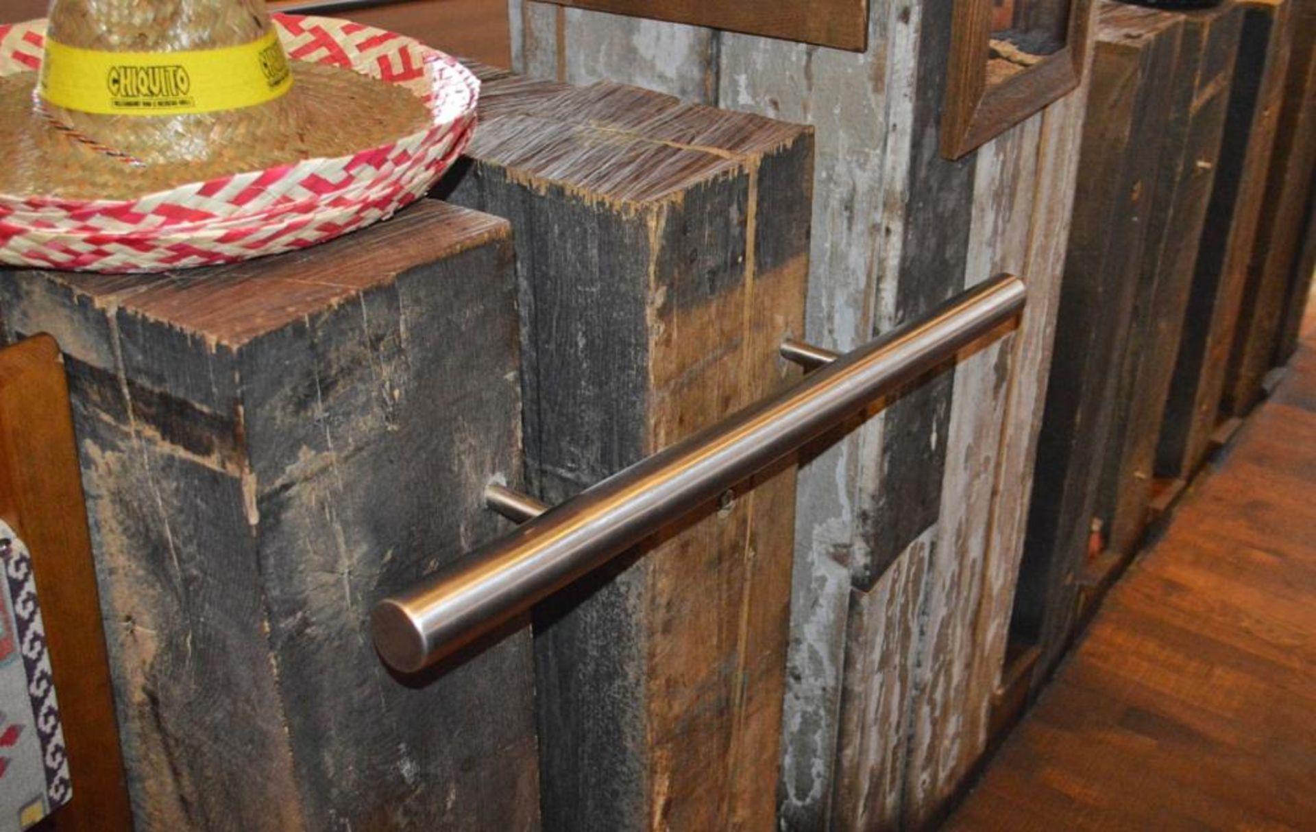 3 x Industrial Style Timber Posts With Hand Rails - Includes 1 x 6 Post, 1 x 5 Post and 1 x 2 Post - - Image 7 of 13