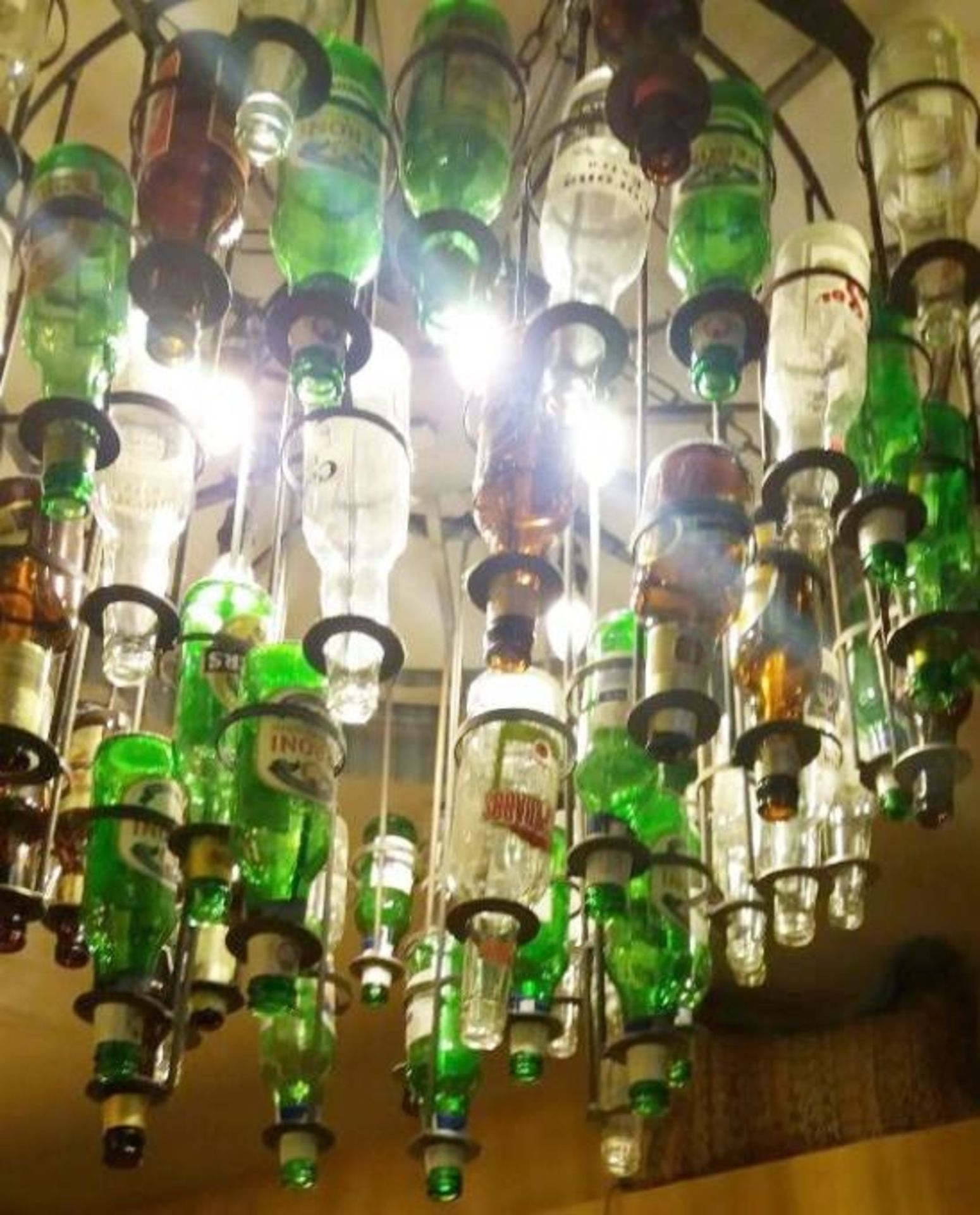 1 x Recycled Beer Bottle Light Chandelier - Diameter 90 cms x H64 cms - CL363 - Location: Stevenage - Image 2 of 10