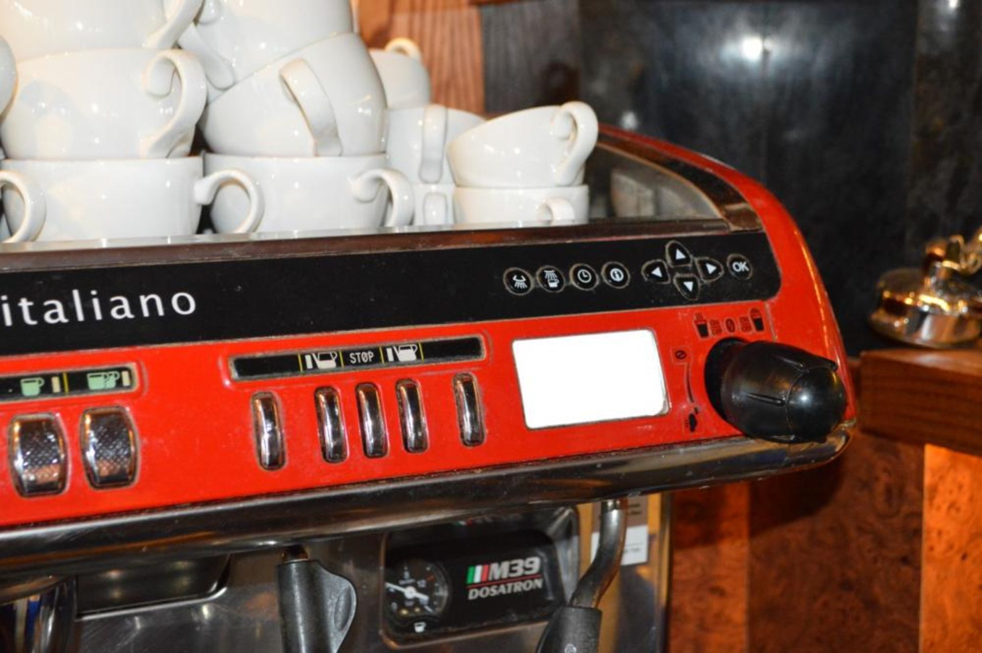 1 x La Cimbalie Espresso & Cappucino 3 Group Coffee Machine in Red - Model M39 DT3 TE - Ref FB115 - - Image 4 of 7