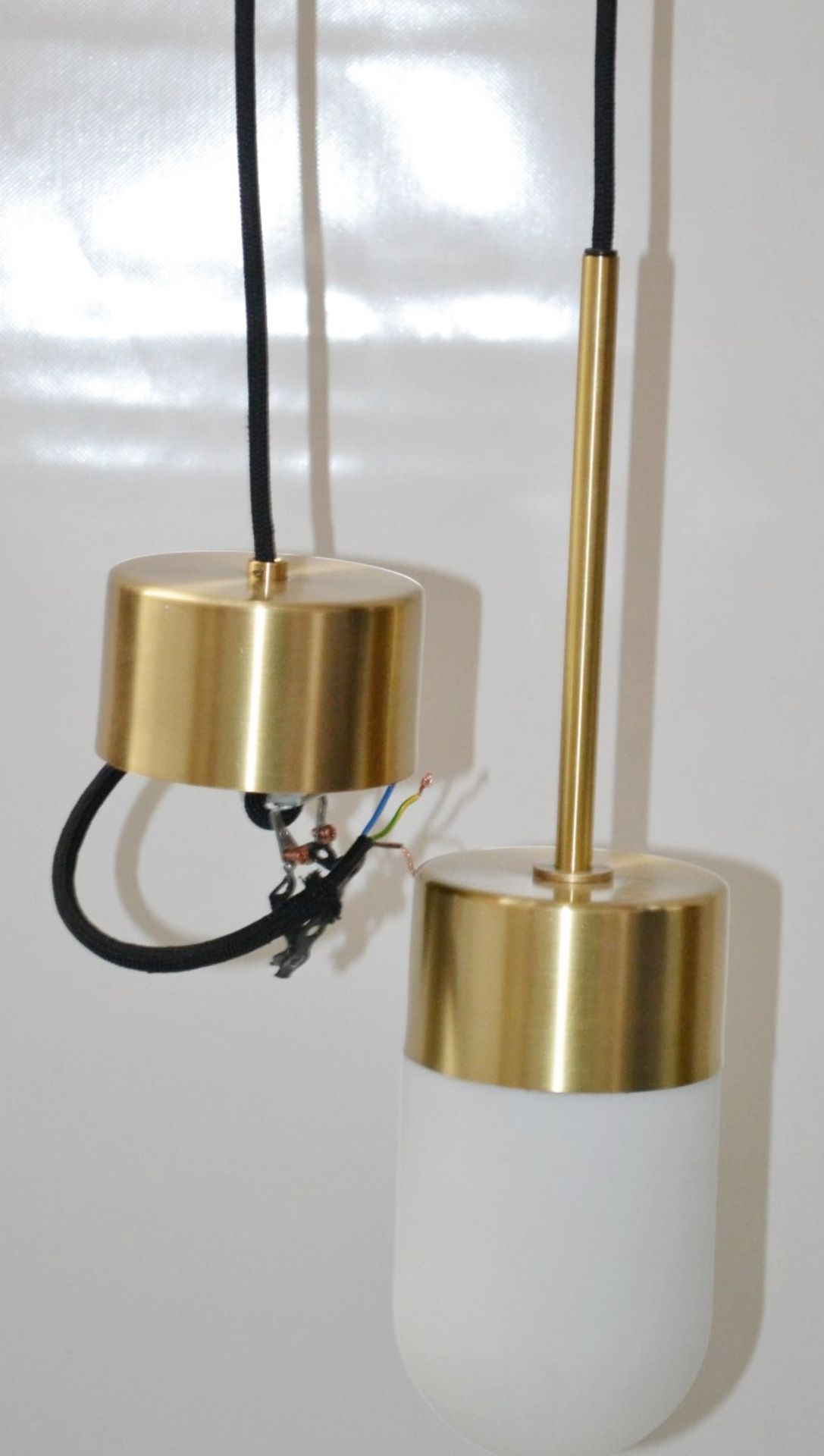 A Pair Of Rubn 'VOX' Commercial Pendant Lights In Polished Brass - Original Value £487.00 - Image 3 of 5