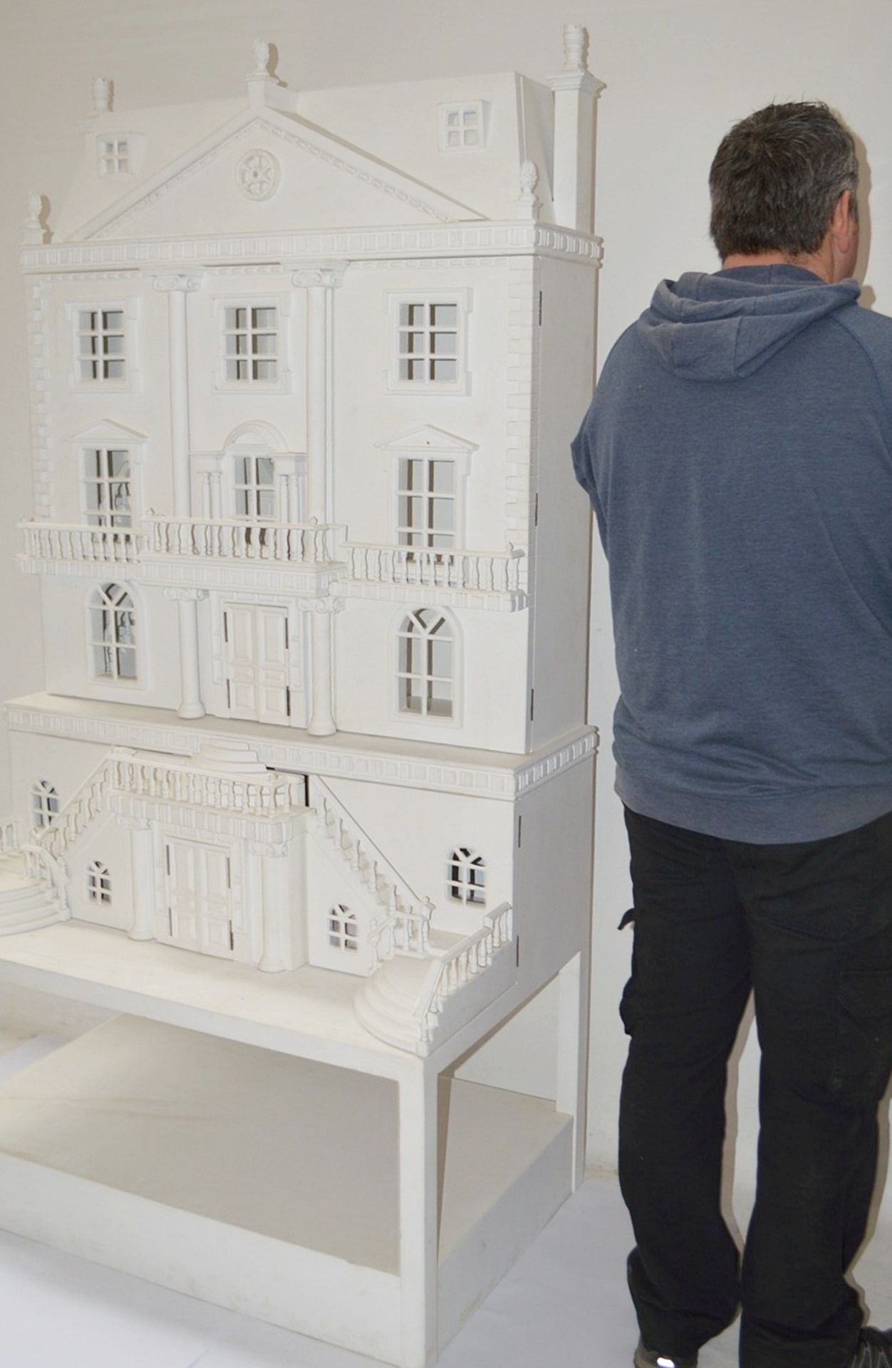 1 x Impressive Bespoke Hand Crafted Wooden Dolls House In White - Image 2 of 19