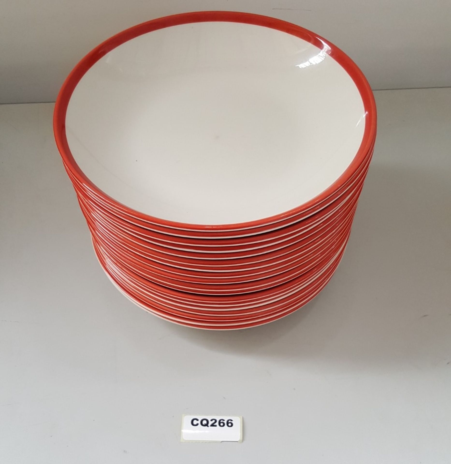 18 x Steelite Coupe Bowls White With Red Outline Egde 25CM - Ref CQ266 - Image 2 of 5