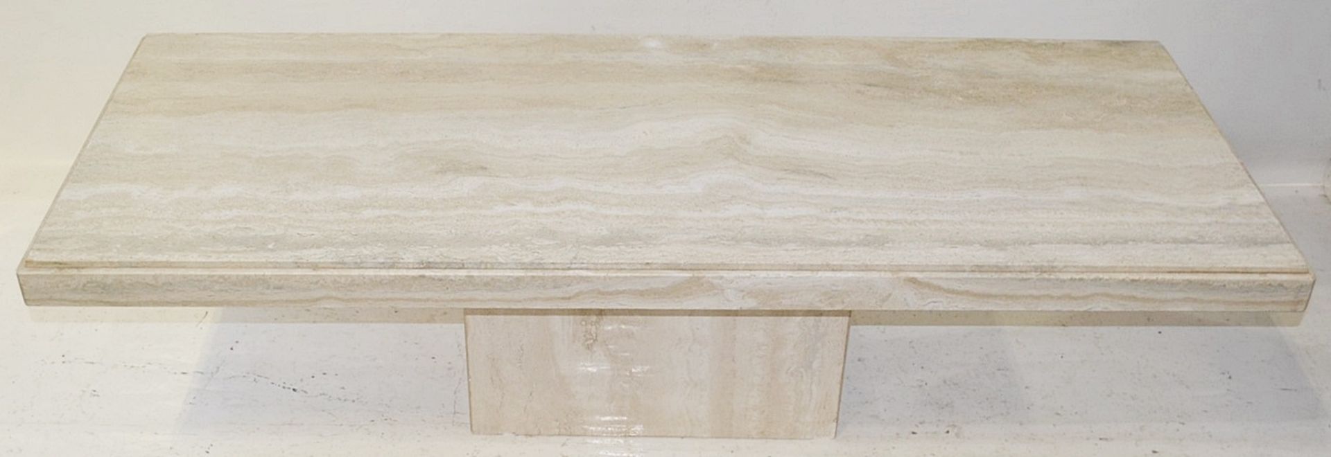 1 x STONE INTERNATIONAL Long Rectangular Italian Marble Table - Used, In Good Condition *No VAT* - Image 3 of 5