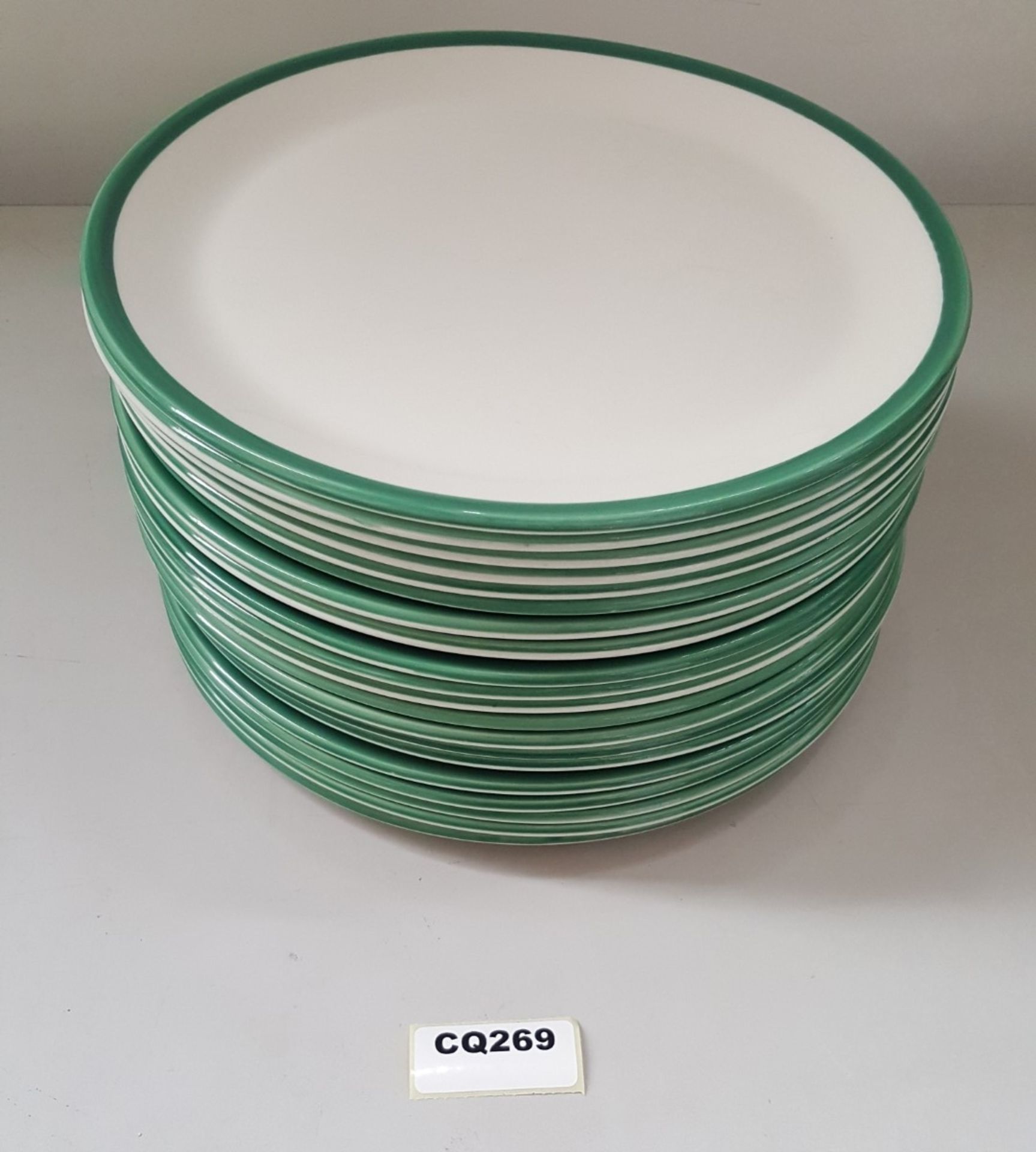 20 x Steelite Coupe Plates White With Green Outline Egde 27.5CM - Ref CQ269 - Image 4 of 4