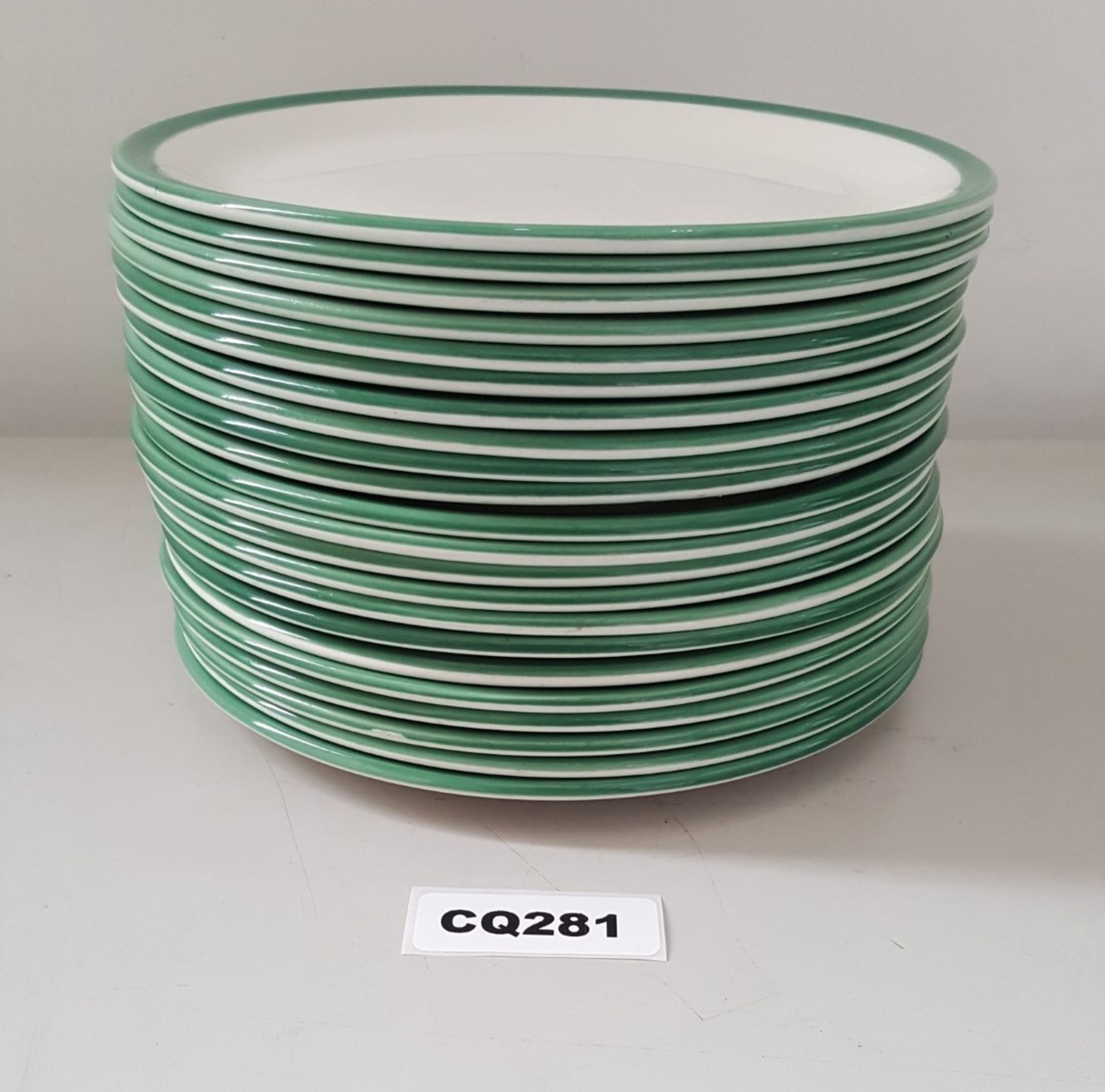 22 x Steelite Coupe Plates White With Green Outline Egde 20CM - Ref CQ281 - Bild 2 aus 4