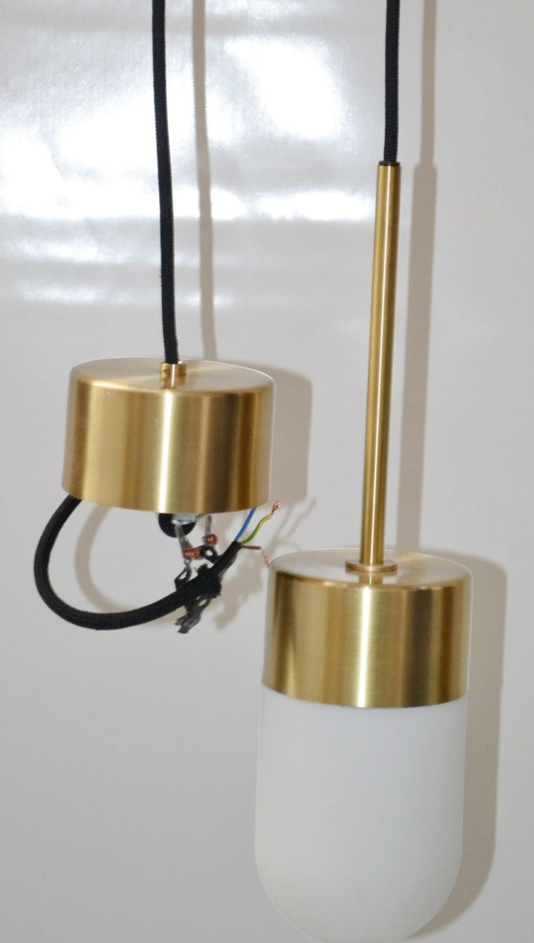 A Pair Of Rubn 'VOX' Commercial Pendant Lights In Polished Brass - Original Value £487.00 - Image 4 of 5