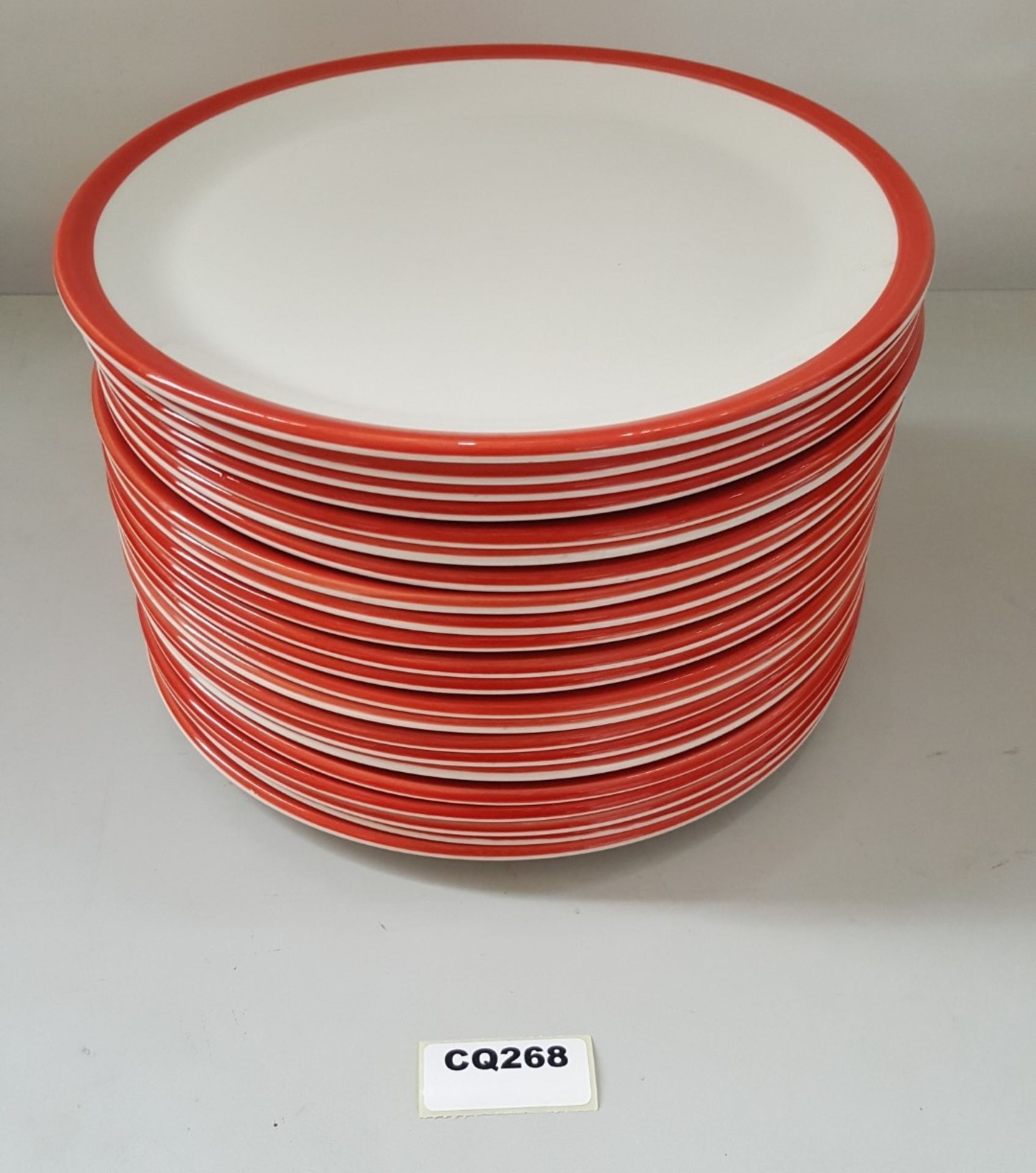 22 x Steelite Coupe Plates White With Red Outline Egde 27.5CM - Ref CQ268
