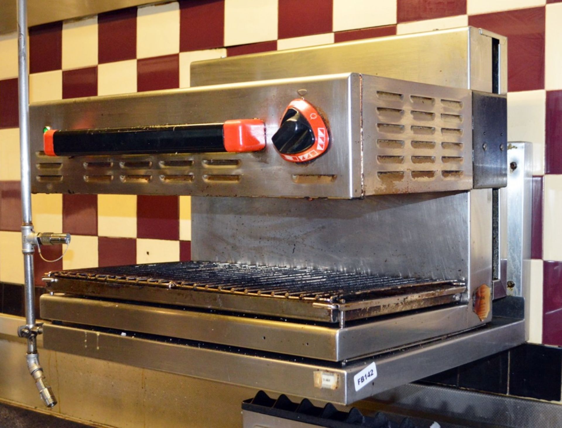 1 x Angelo Po Commercial Salamander Grill With Wall Mounted Shelf - Stainless Steel Construction