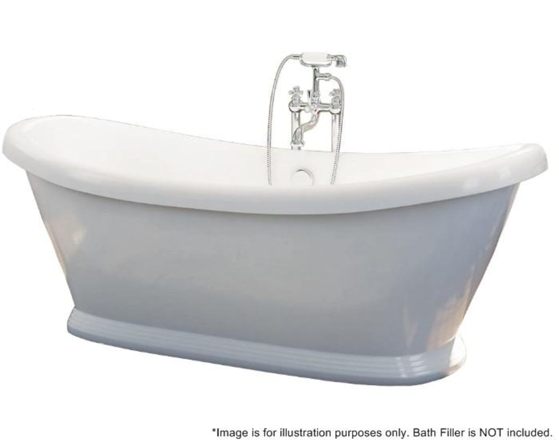 1 x Synergy 'BOAT' Freestanding Traditional Roll Top Double Ended Bath - 1770mm - New & Boxed Stock