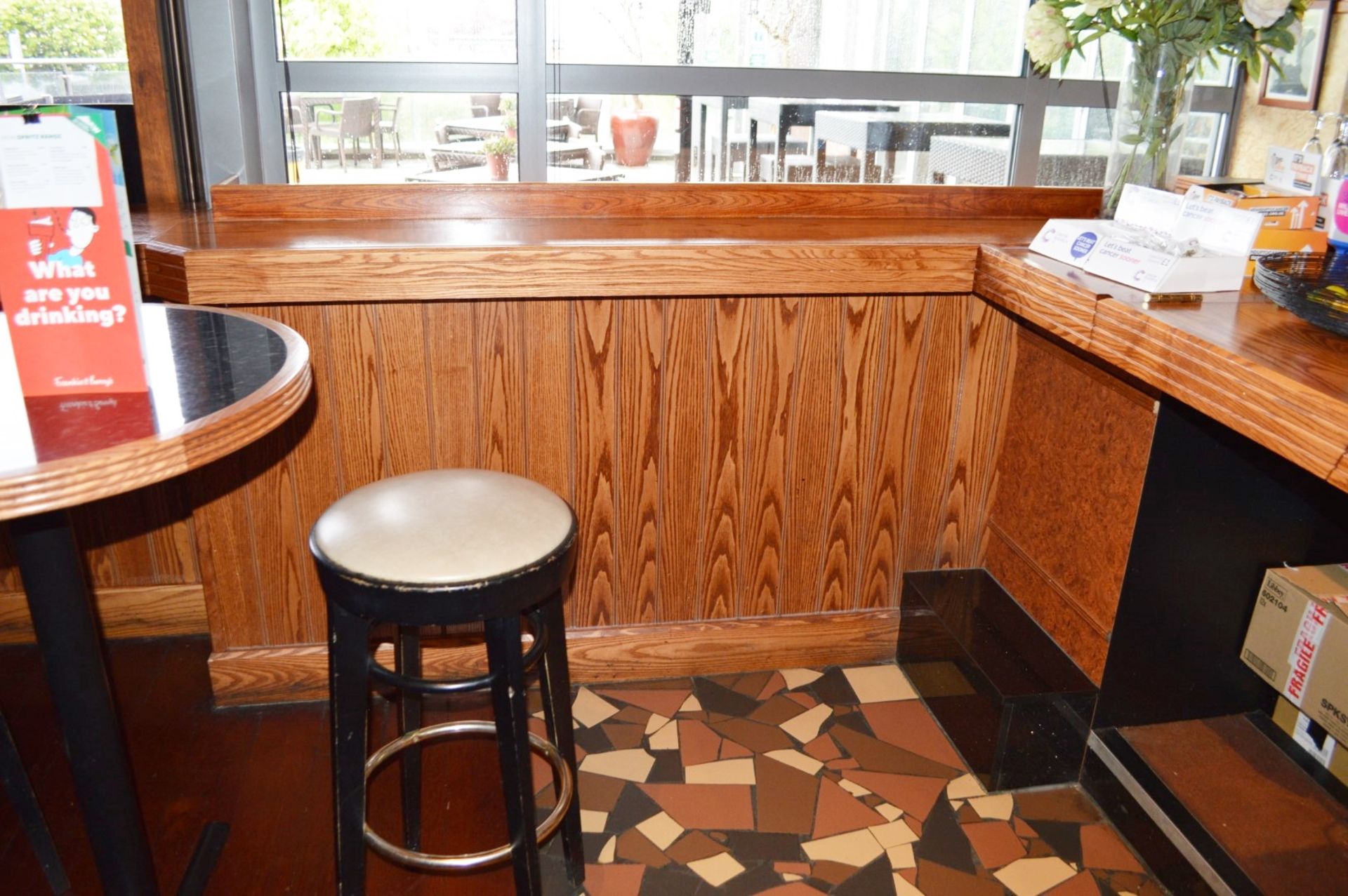 1 x Restaurant / Pub Bar and Backbar From American Diner Themed Restaurant - Burr Walnut and Black - Image 3 of 47