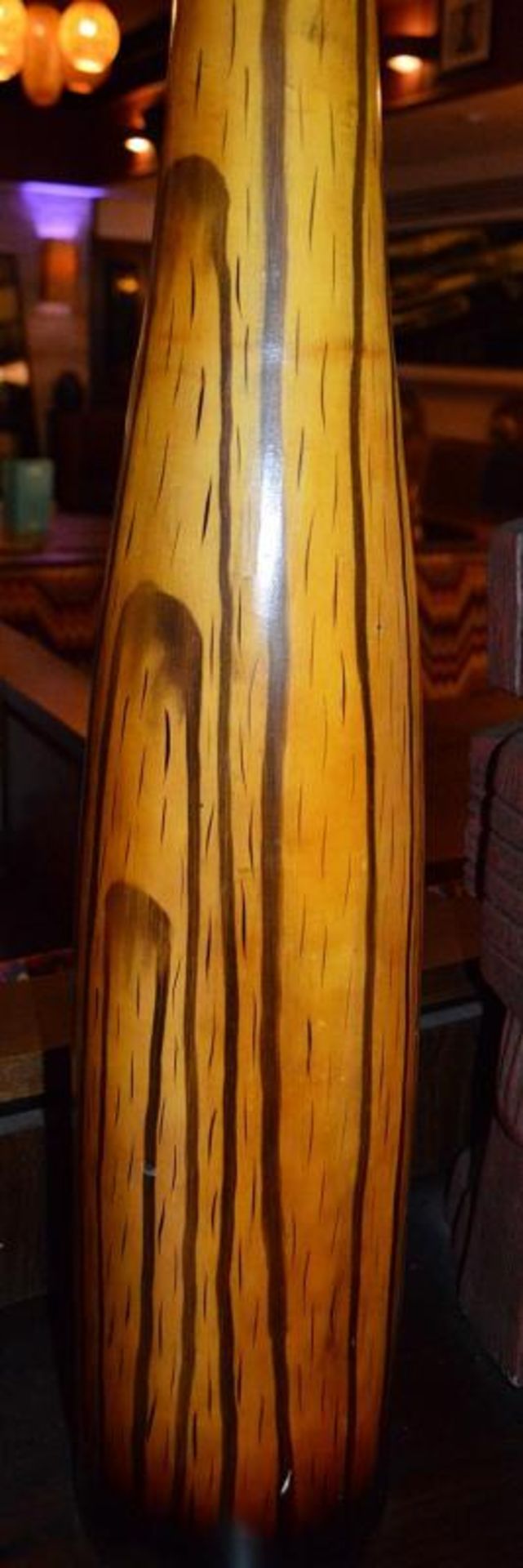 A Pair Of Tall Wooden Vases - Dimensions: Height 115cm, Diameter 20cm - CL367 - Ref CQ-FB220 - Locat - Image 2 of 3