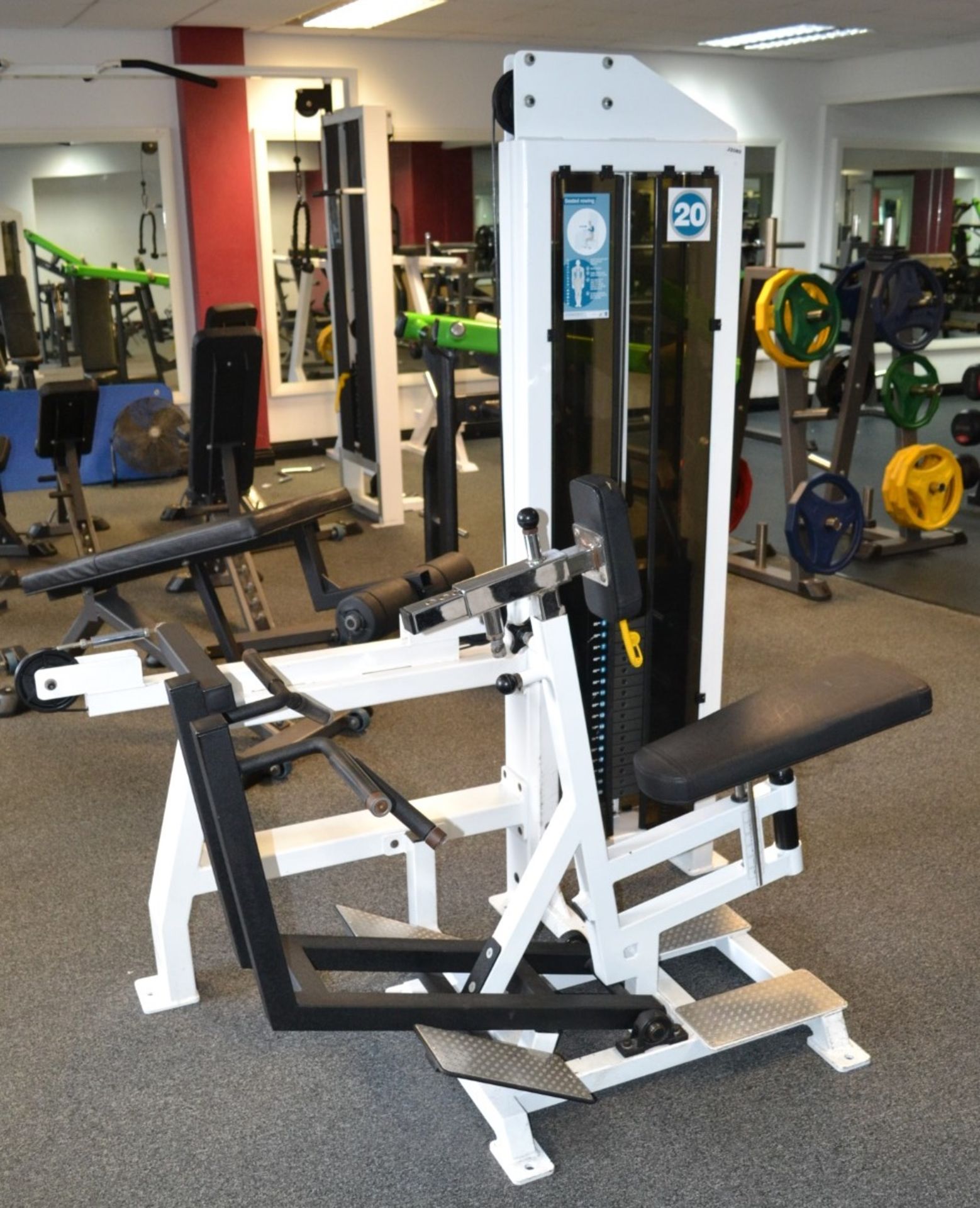 1 x Force Seated Row Pin Loaded Gym Machine With 100kg Weights - Ref: J2080/GFG