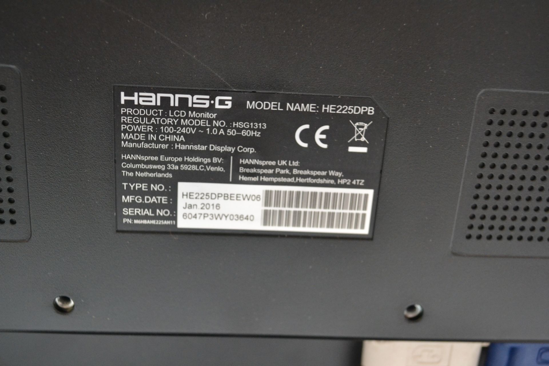 4 x HannsG HE225DPB 21.5" PC Monitors - Ref J2214 - Image 3 of 4