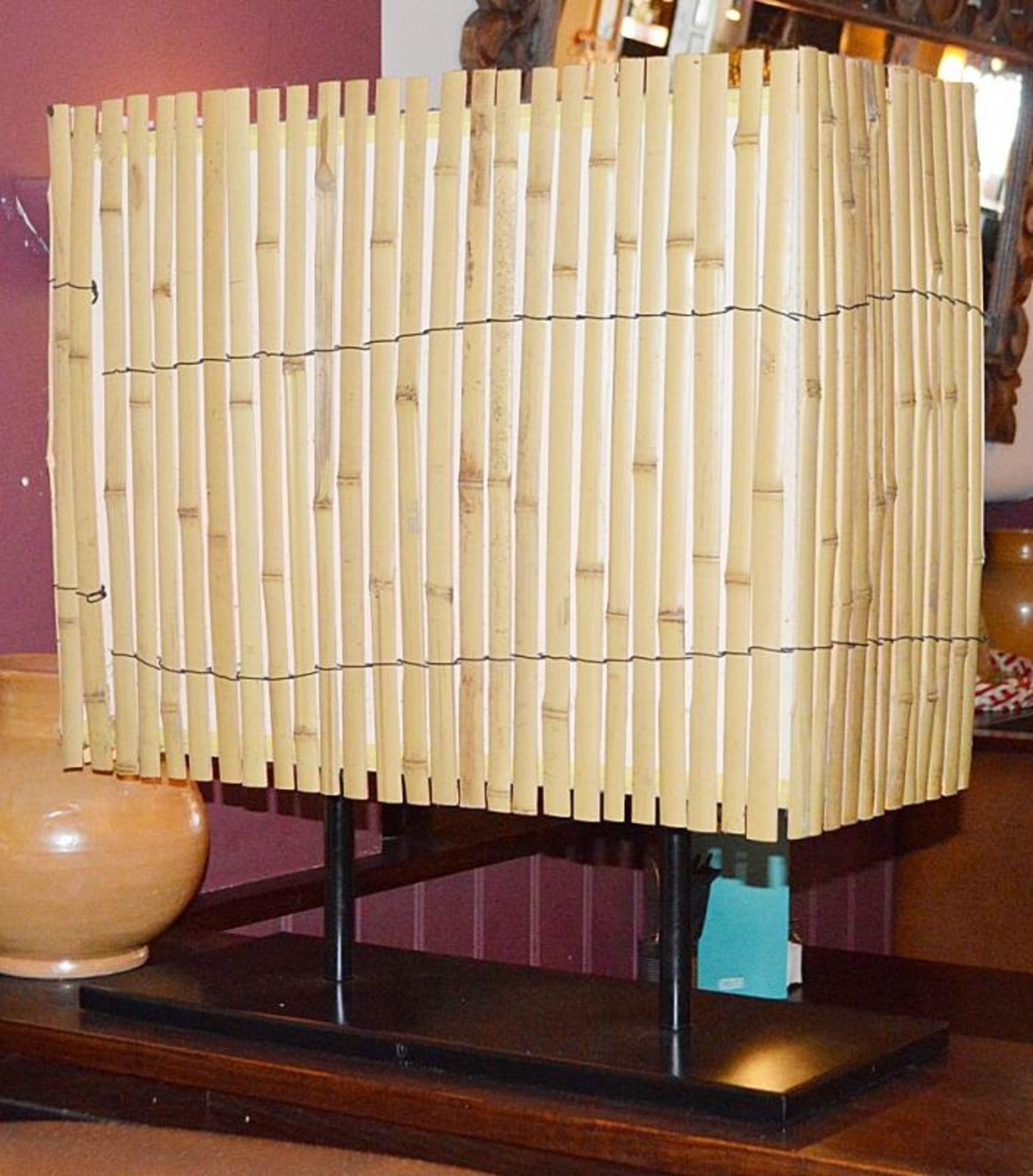 1 x Mexican-style Cane Table Lamp - Dimensions: H76 x W70cm - CL367 - Ref CQ-FB - Location: Manchest - Image 2 of 2