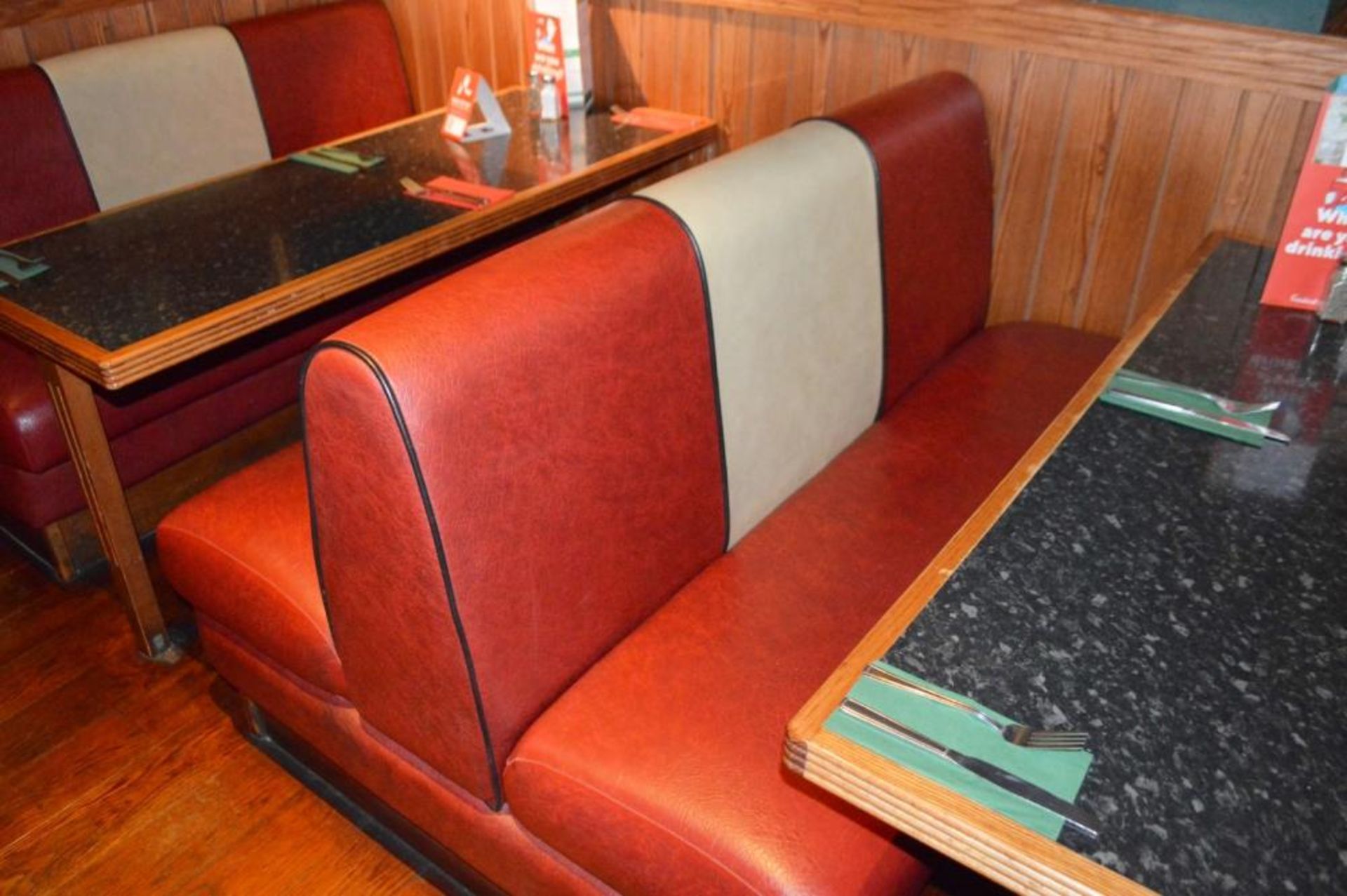 1 x Selection of Cosy Bespoke Seating Booths in a 1950's Retro American Diner Design With Dining Tab