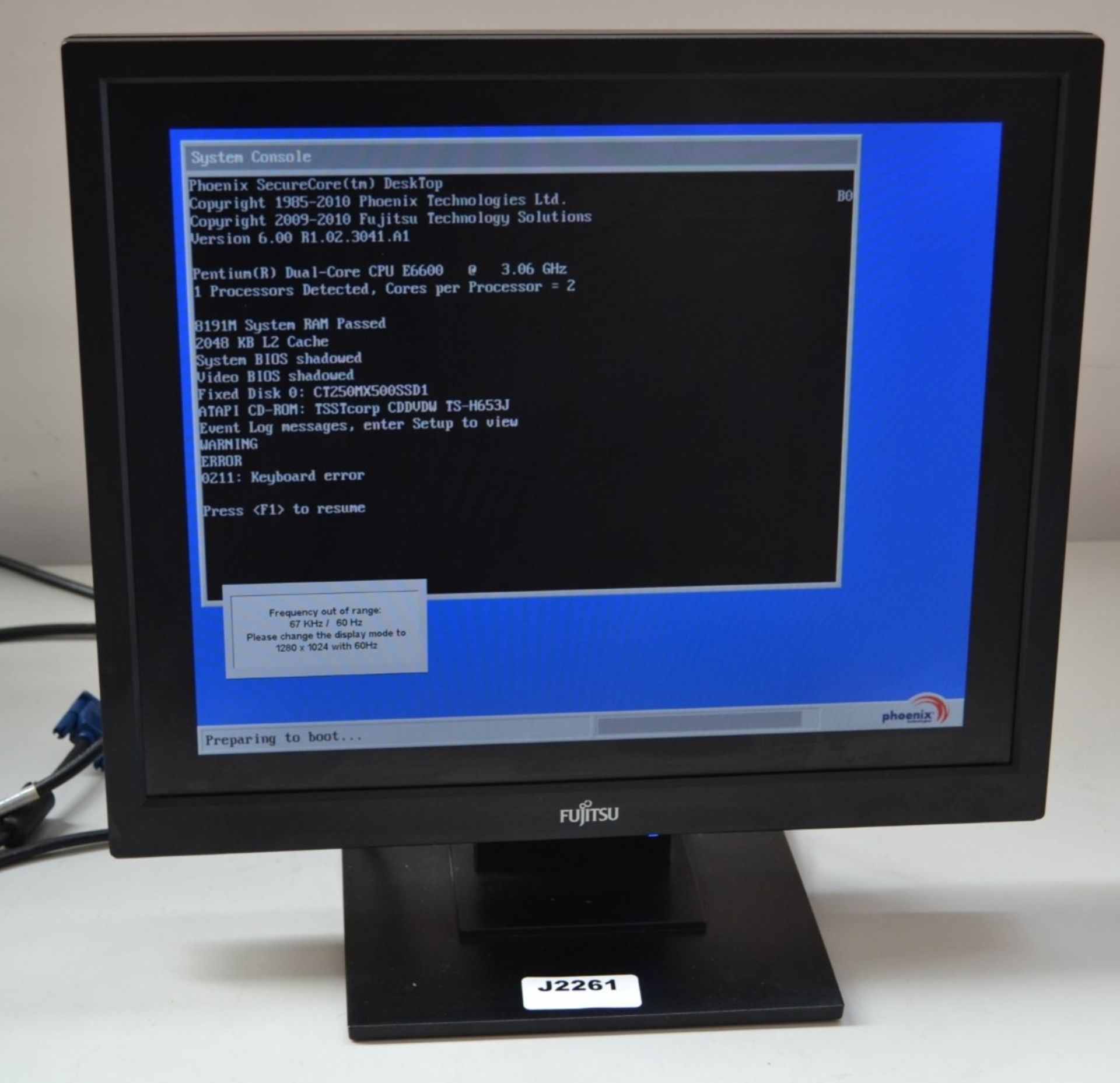 1 x Fujitsu E19-5 19-inch TFT LCD PC Monitor - Ref J2261