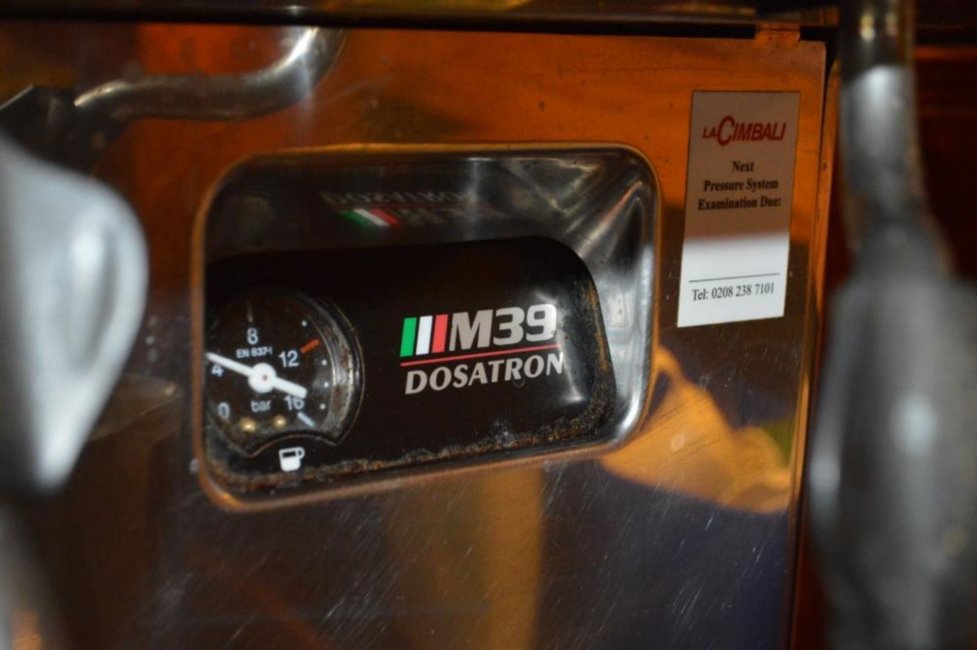 1 x La Cimbalie Espresso & Cappucino 3 Group Coffee Machine in Red - Model M39 DT3 TE - Ref FB115 - - Image 3 of 7