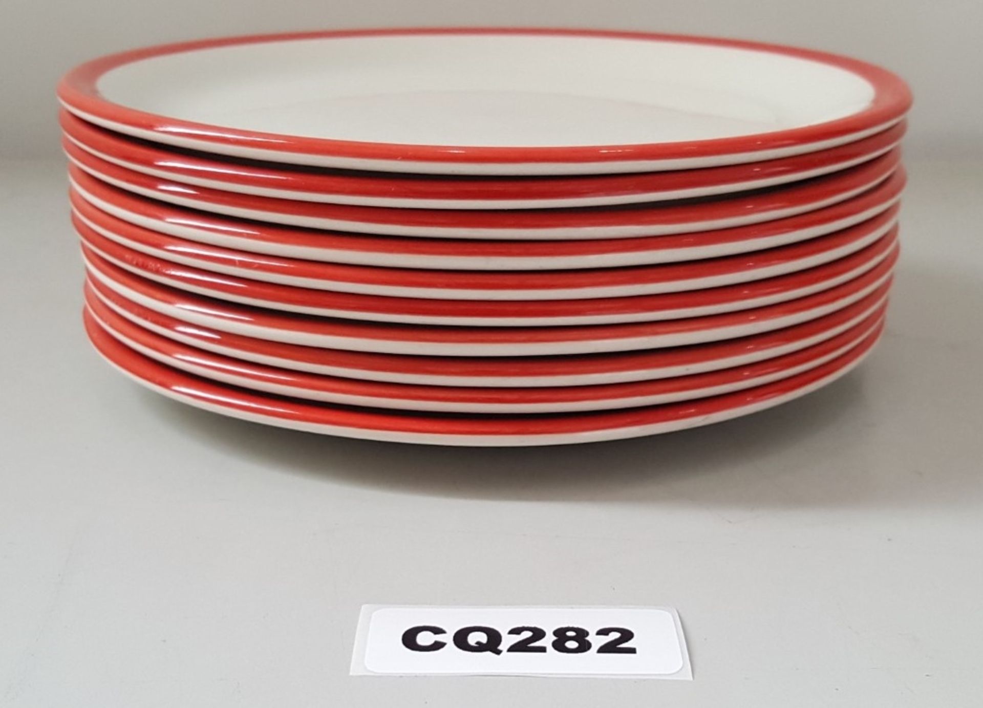10 x Steelite Coupe Plates White With Red Outline Egde 20CM - Ref CQ282 - Image 2 of 4