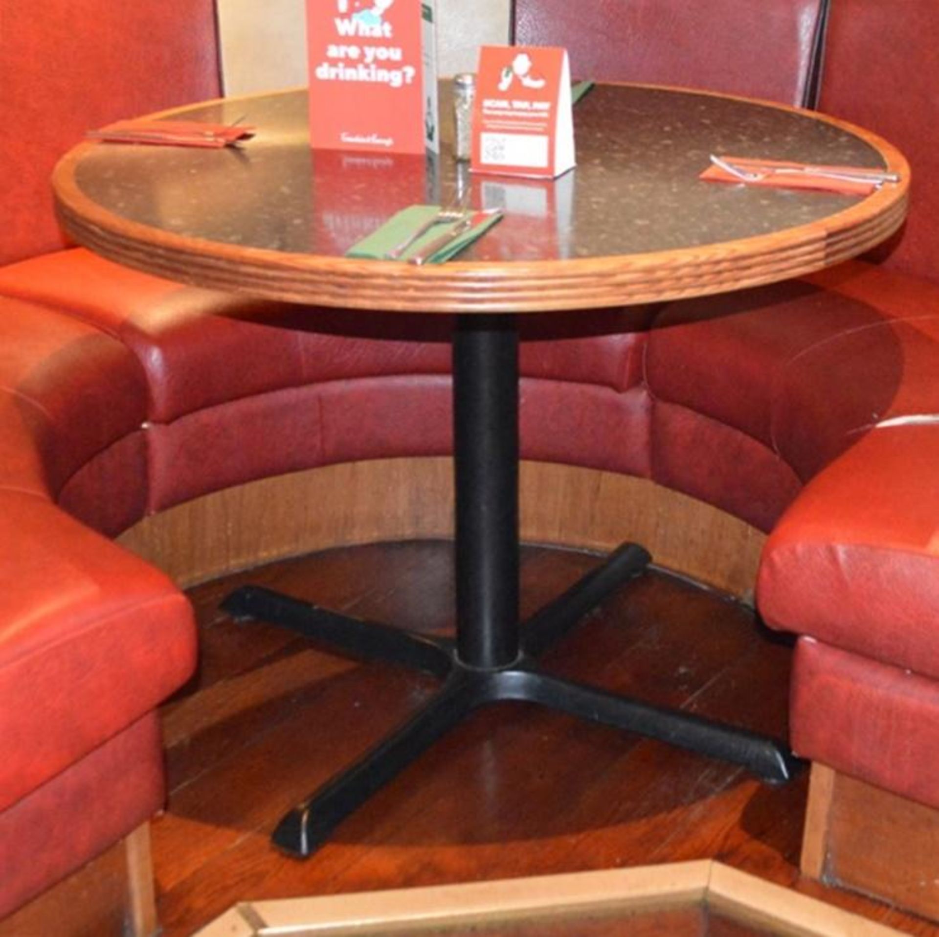 1 x Seating Booth in a 1950's Retro American Diner Design - Upholstered With Red and Cream Faux Leat - Image 7 of 9