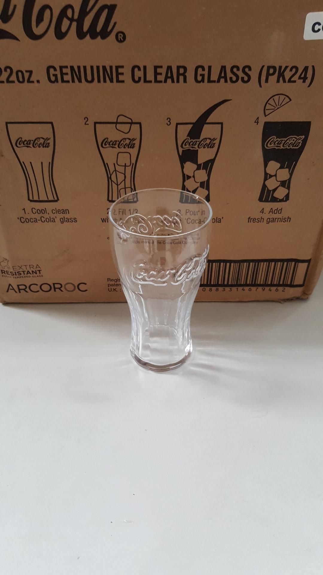 24 x Coca Cola 22oz (65cl) Georgian Glasses Transparent - Ref CQ297