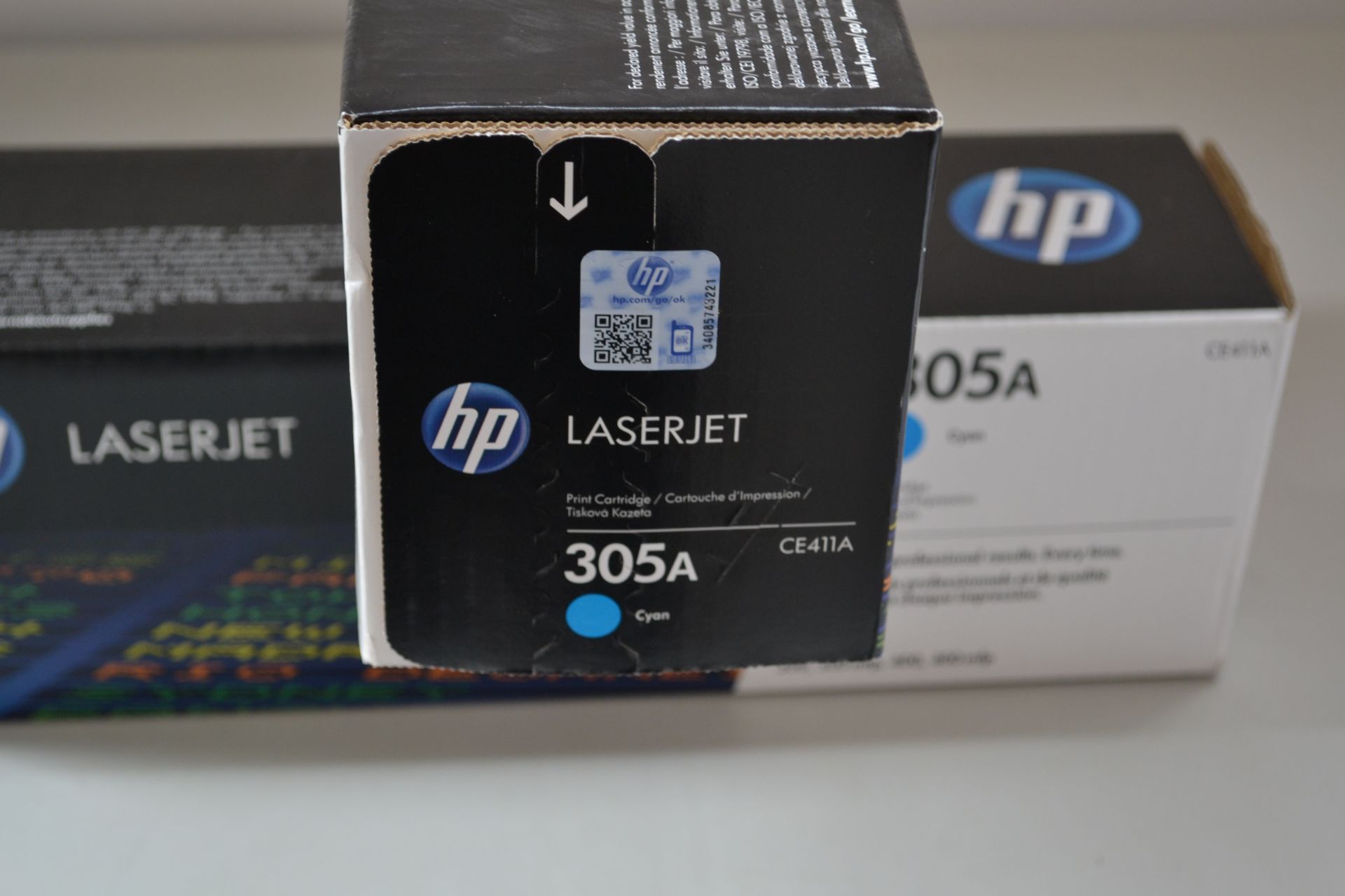 2 x HP 305A Original Printer Toner Cartridge CE411A Cyan - Ref J2200 - Image 2 of 2