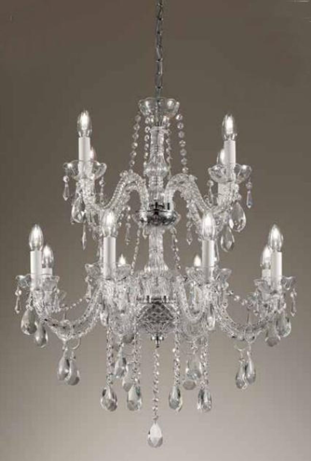 1 x BALLROOM Chandelier 12-Light Fitting - Unused Boxed Stock - CL001 - Product Code: BR/507/8+4 (P4