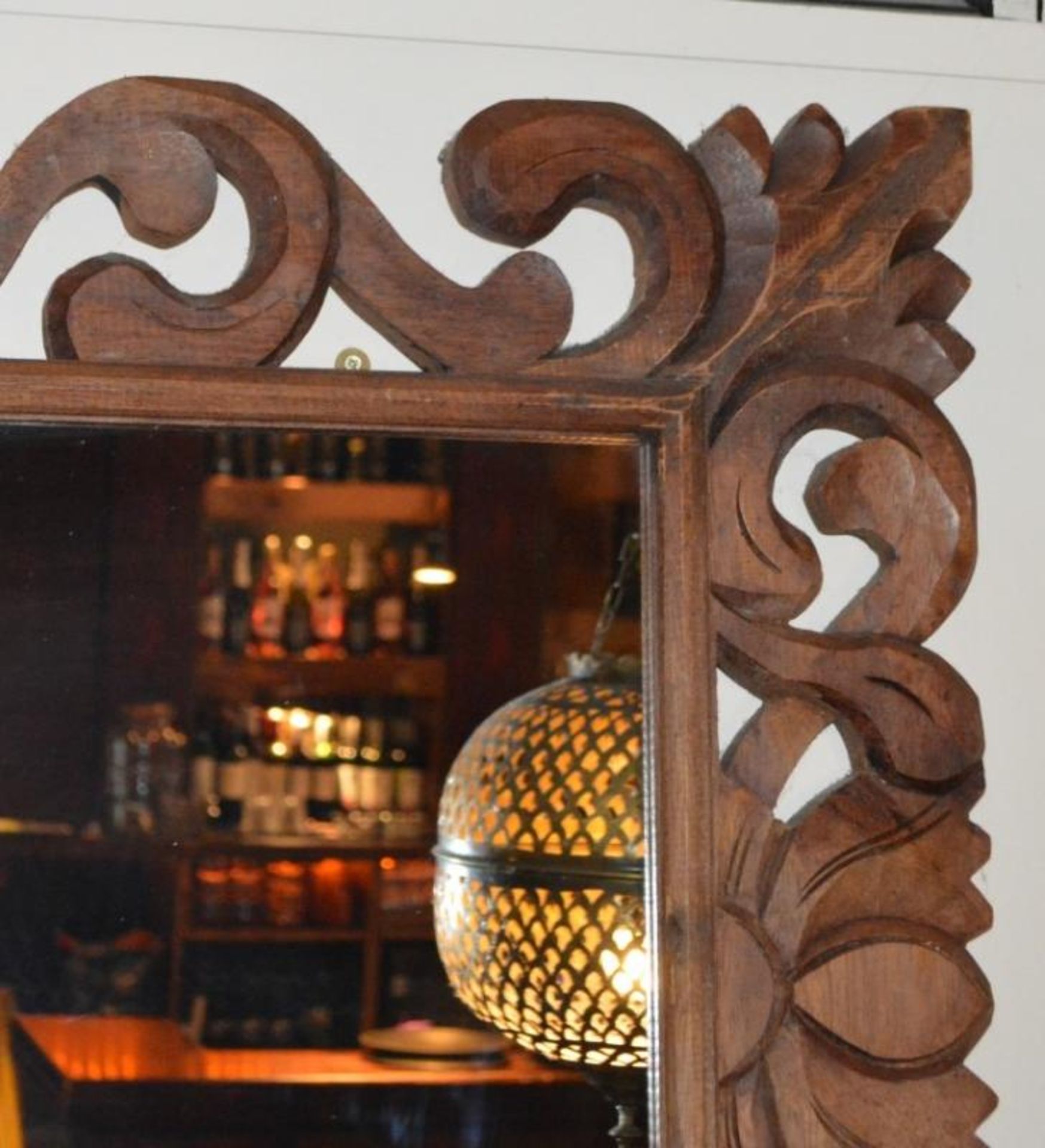 1 x Large Rectangular Wall Mirror With An Ornate Carved Wooden Frame - Dimensions (approx): Height 7 - Image 3 of 3