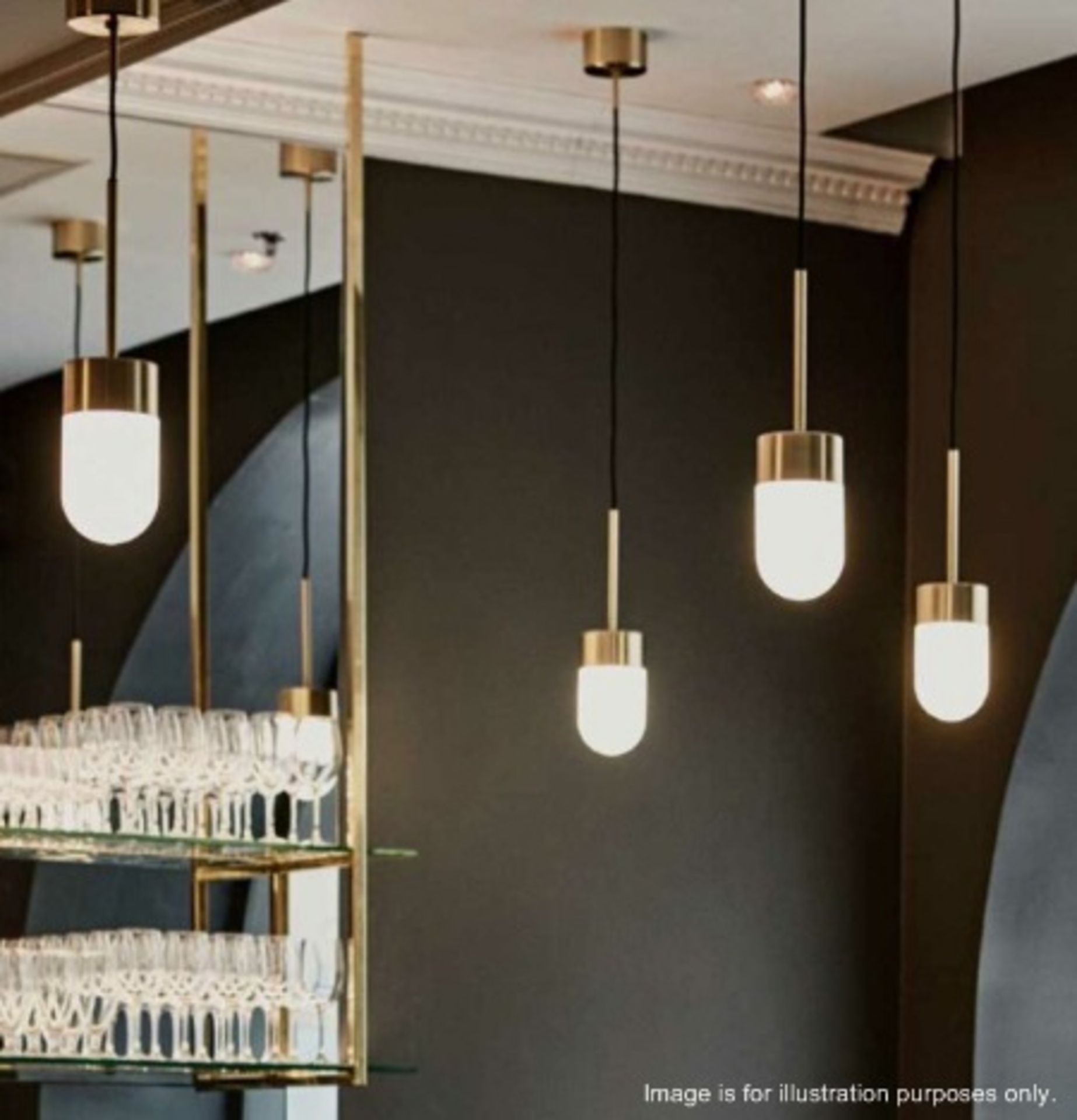 1 x Rubn 'VOX' Commercial Pendant Lights In Polished Brass - CL362 - £243.00